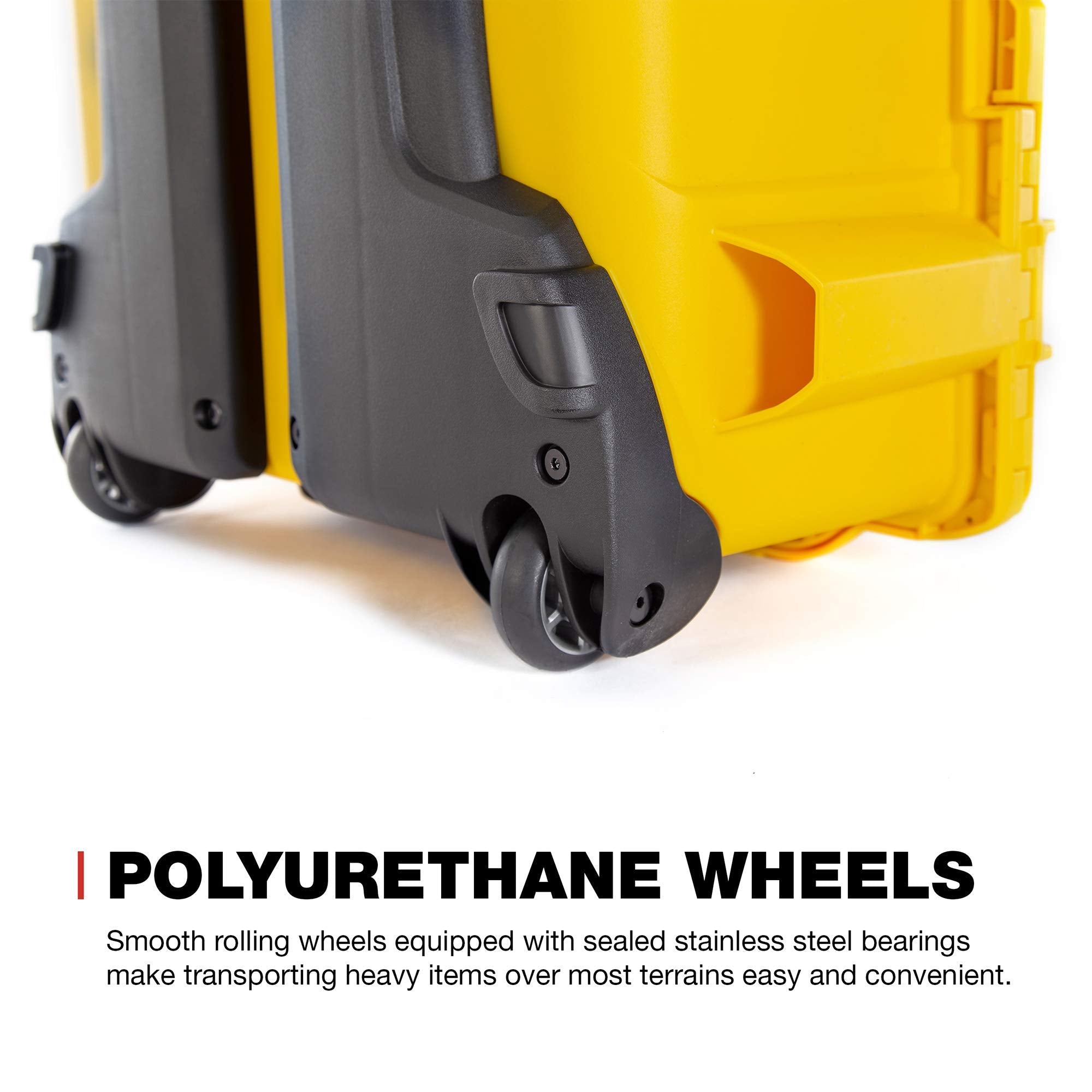 Waterproof Nanuk 955 Hard Case with Wheels and Padded Divider - Yellow