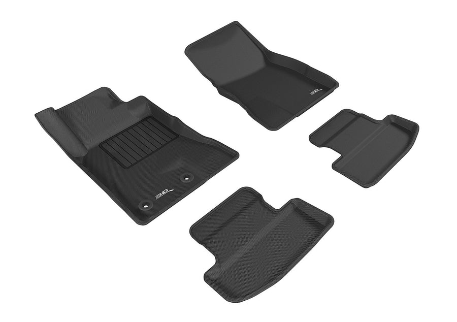 3D MAXpider Kagu Custom Fit Floor Mat (Black) Compatible with Ford Mustang 2015-2026 (2 Eyelets) - Full Set