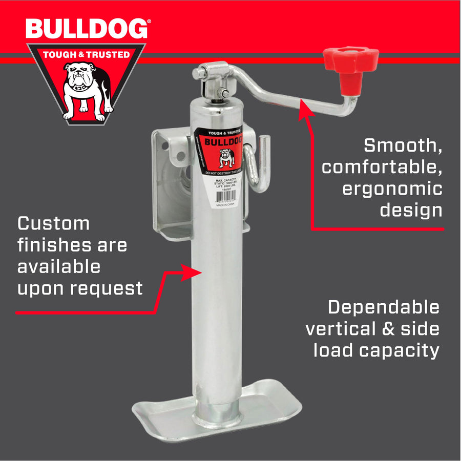 154107 BULLDOG Trailer Jack,Black,Silver,Red