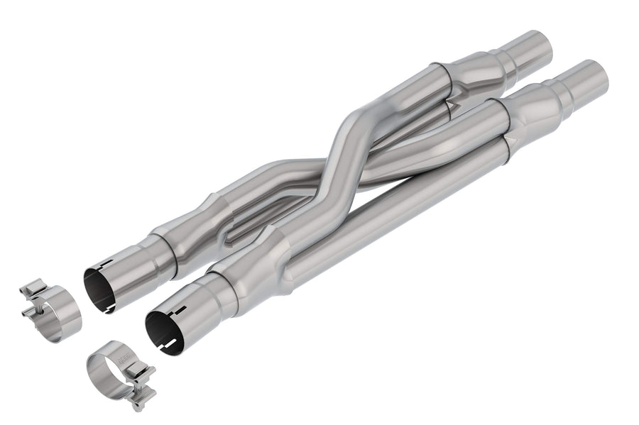BORLA 60662 Exhaust Perf. SwitchFire X-Pipe 2015-2023 Ford Mustang GT V8 2.25" O.D. Dual In./ 2.5" I.D. Dual Out., 33.2" Overall Length Designed To Replace O.E. Resonator Only T-304 Stainless Steel.