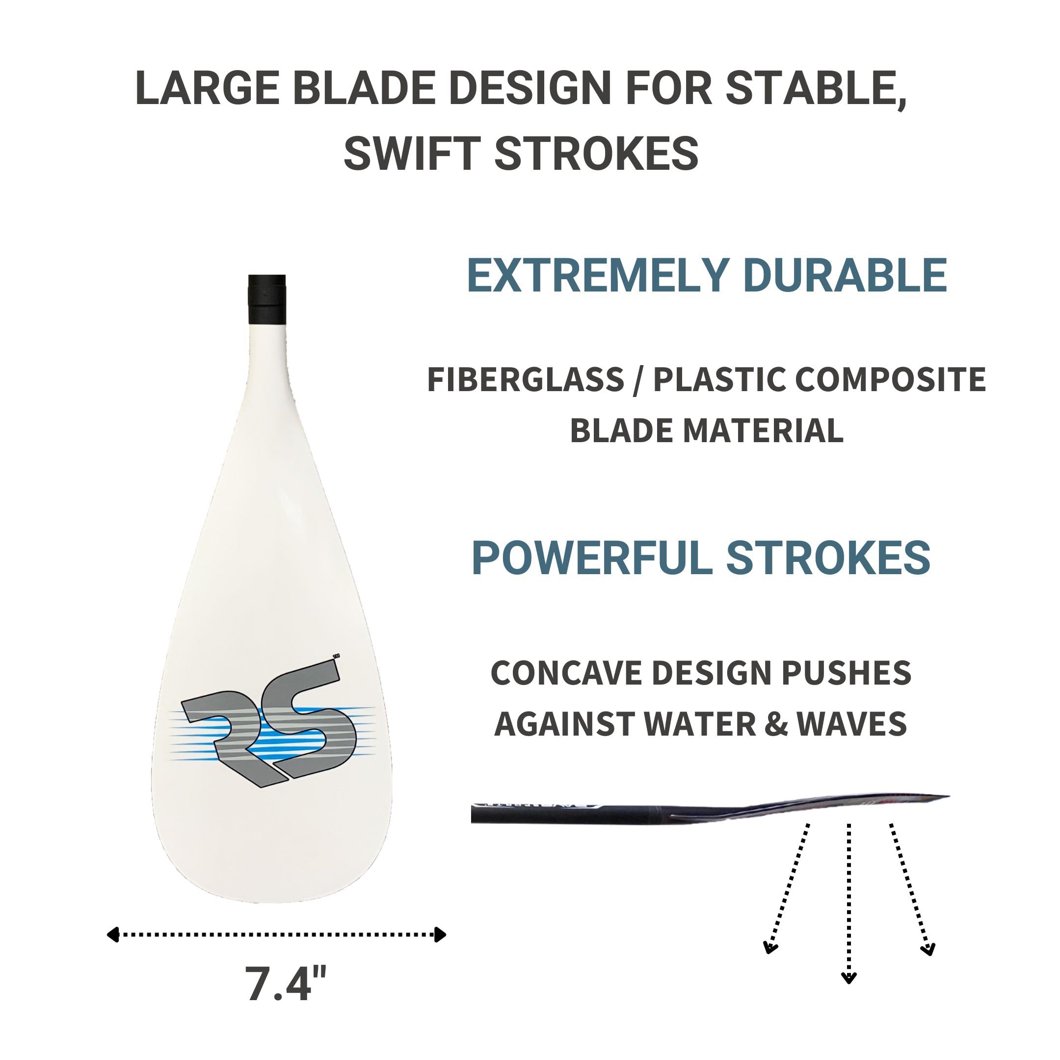 SUP Paddle Rave Sports – Adjustable, Lightweight Oar for Stand Up Paddleboard, Floats and No Twist Handle Lock, Travel Style