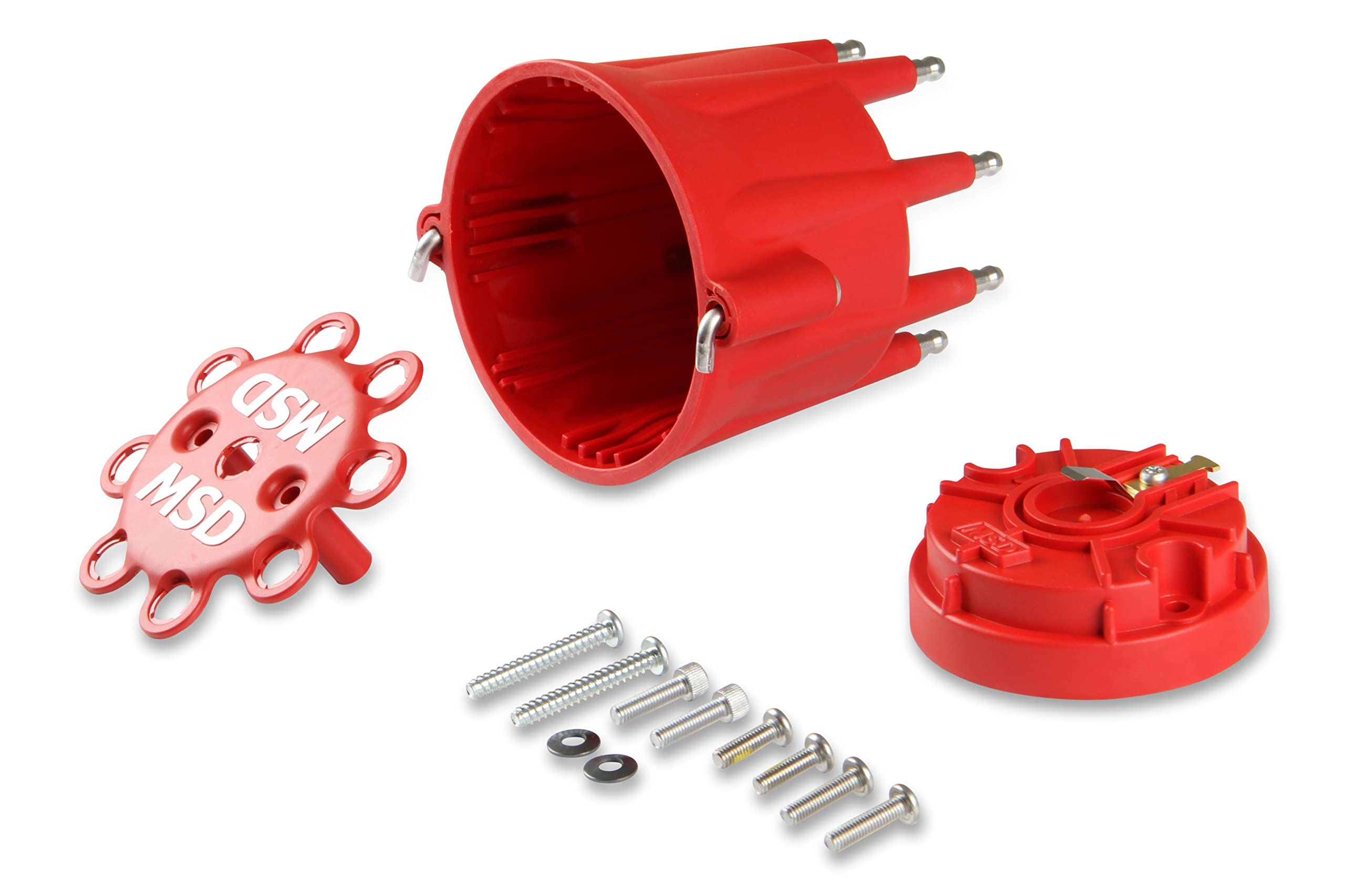 HEI Distributor Cap and Rotor Kit MSD 84335 Red