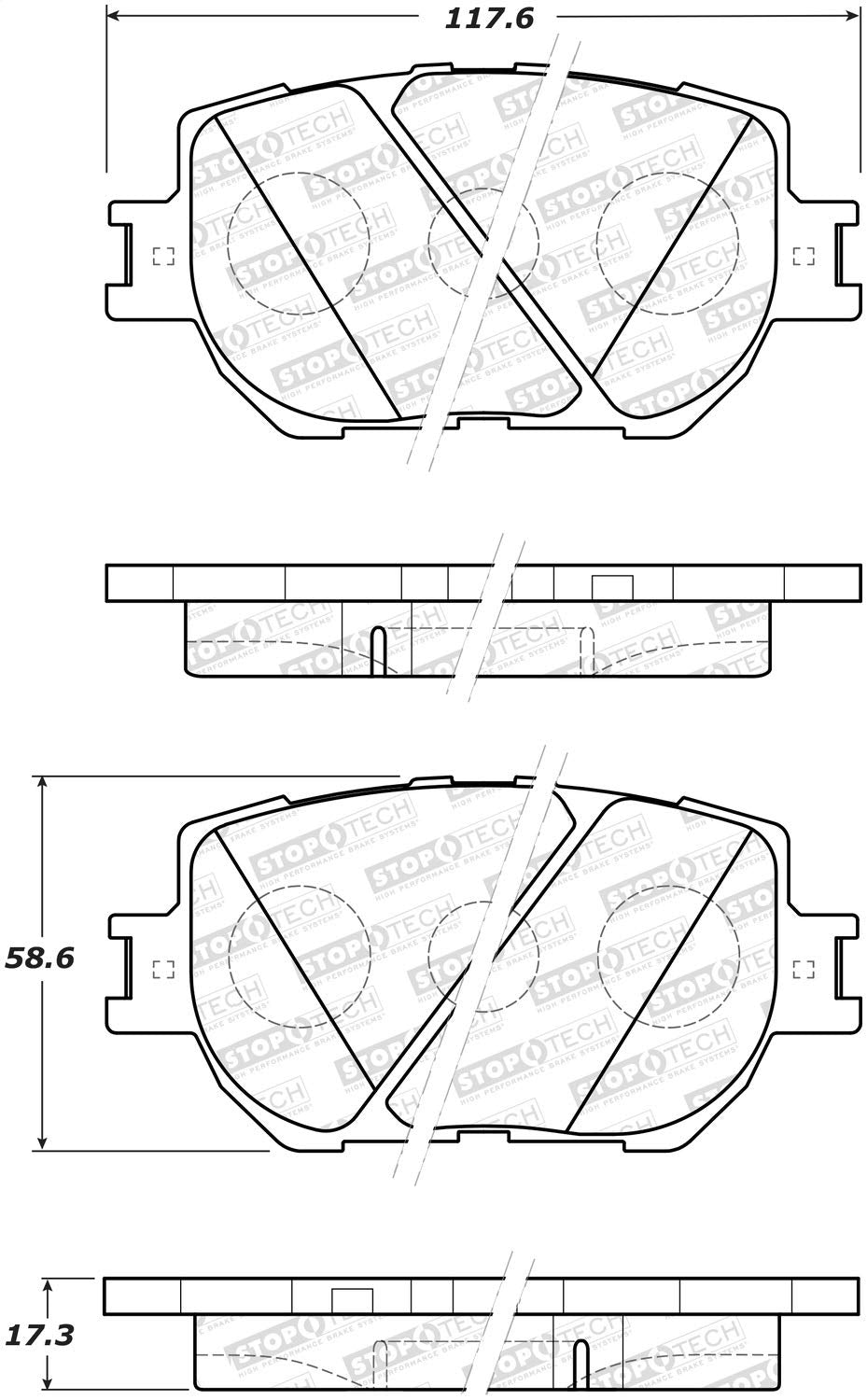 Brake Pads StopTech 305.17330 Street Select with Hardware