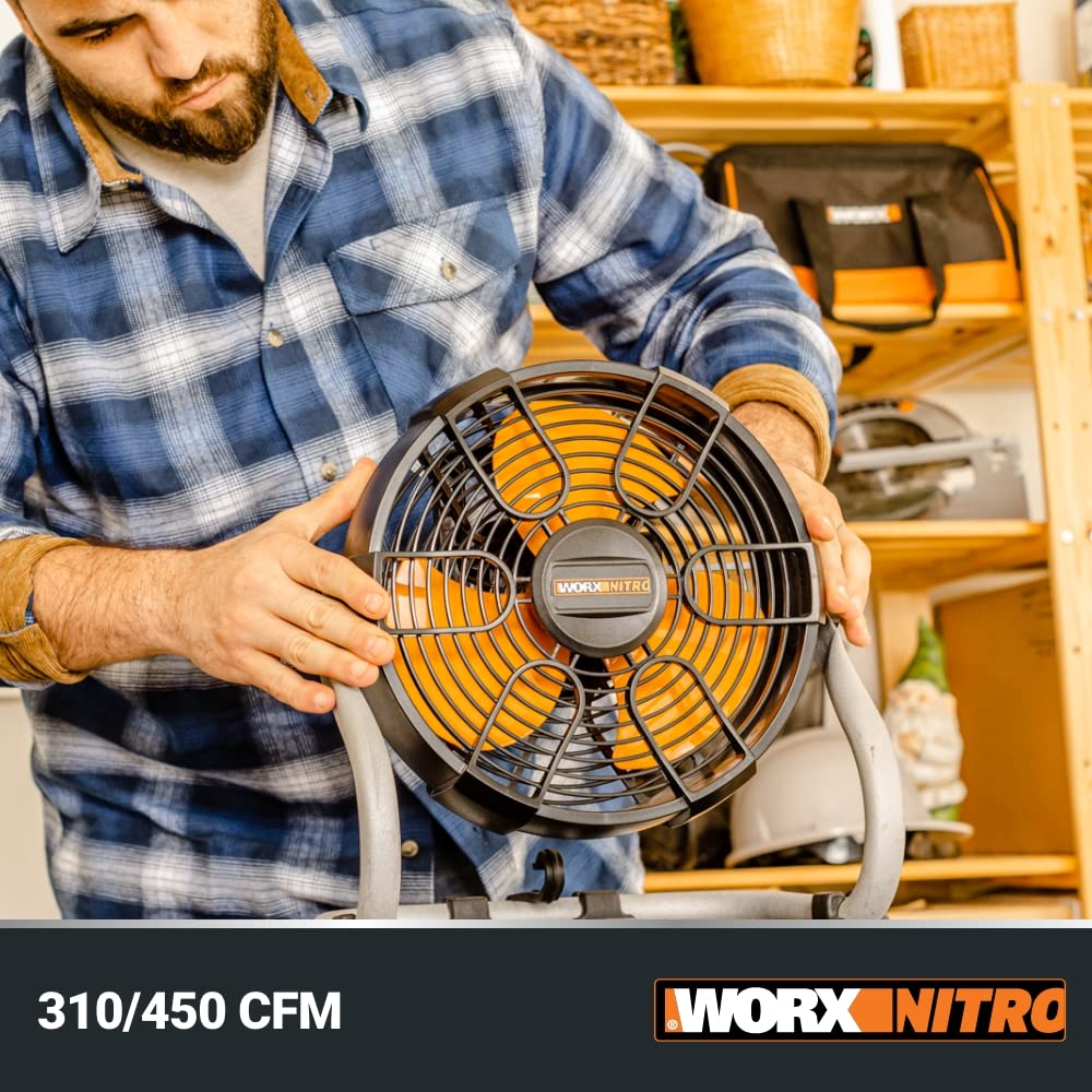 WORX 20V Nitro WX095L Power Share Cordless Work Fan with Ready Charge