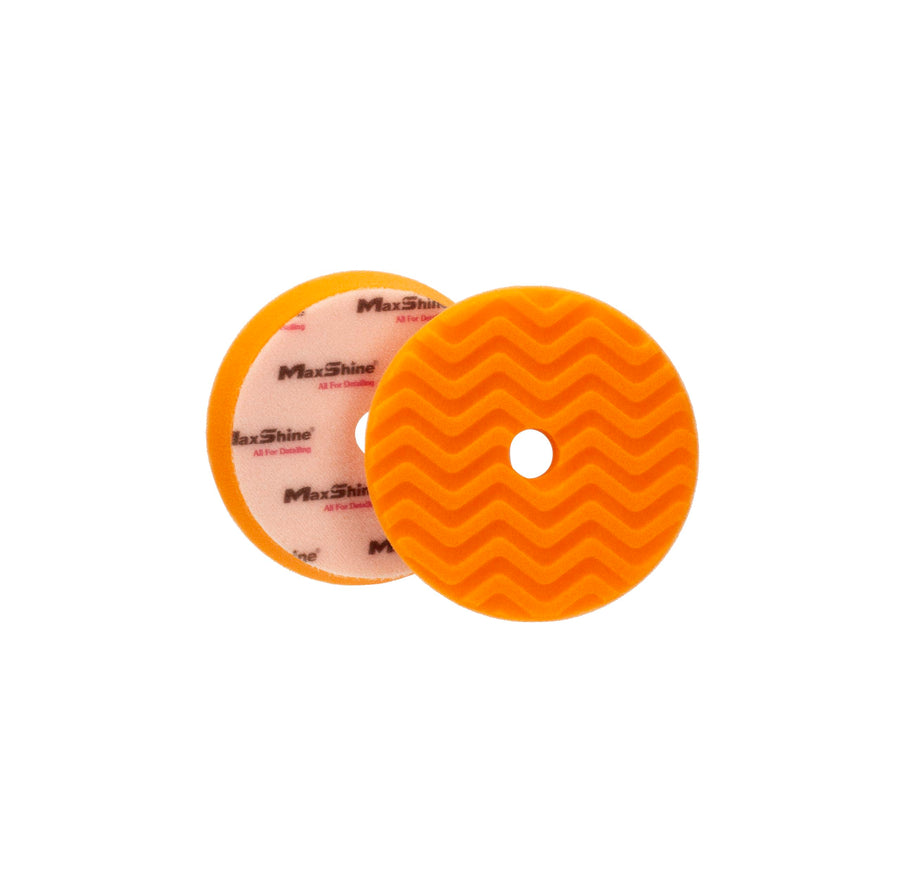 5” Maxshine Universal Orange AIO Foam Cutting Pad | All-in-One Polishing Pad with Hook & Loop Backing | for Cutting, Polishing & Finishing | Compatible with Dual Action & Rotary Polishers