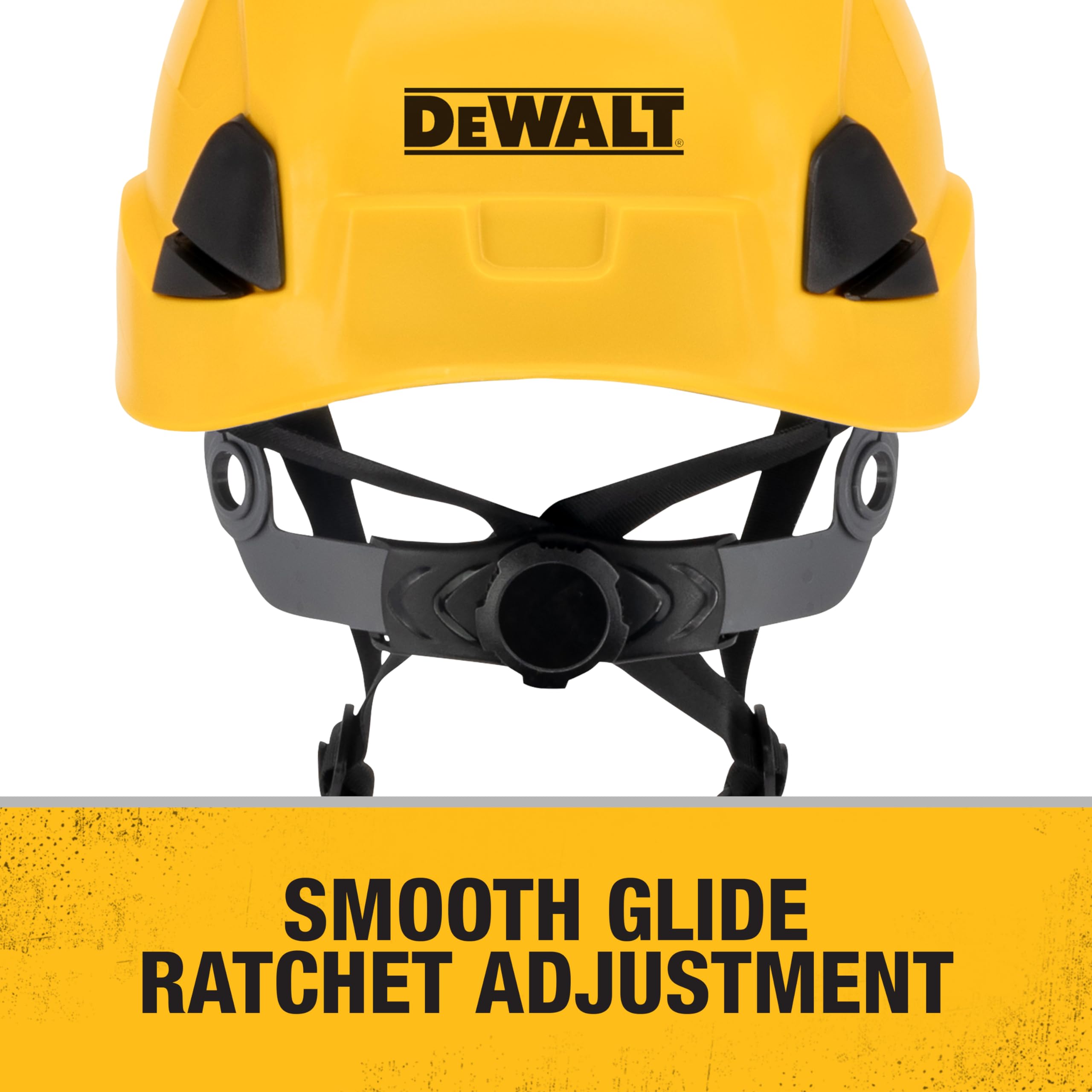 Type II DEWALT DPG22V Yellow Class C 4-Point Ratcheting Vented Safety Helmet