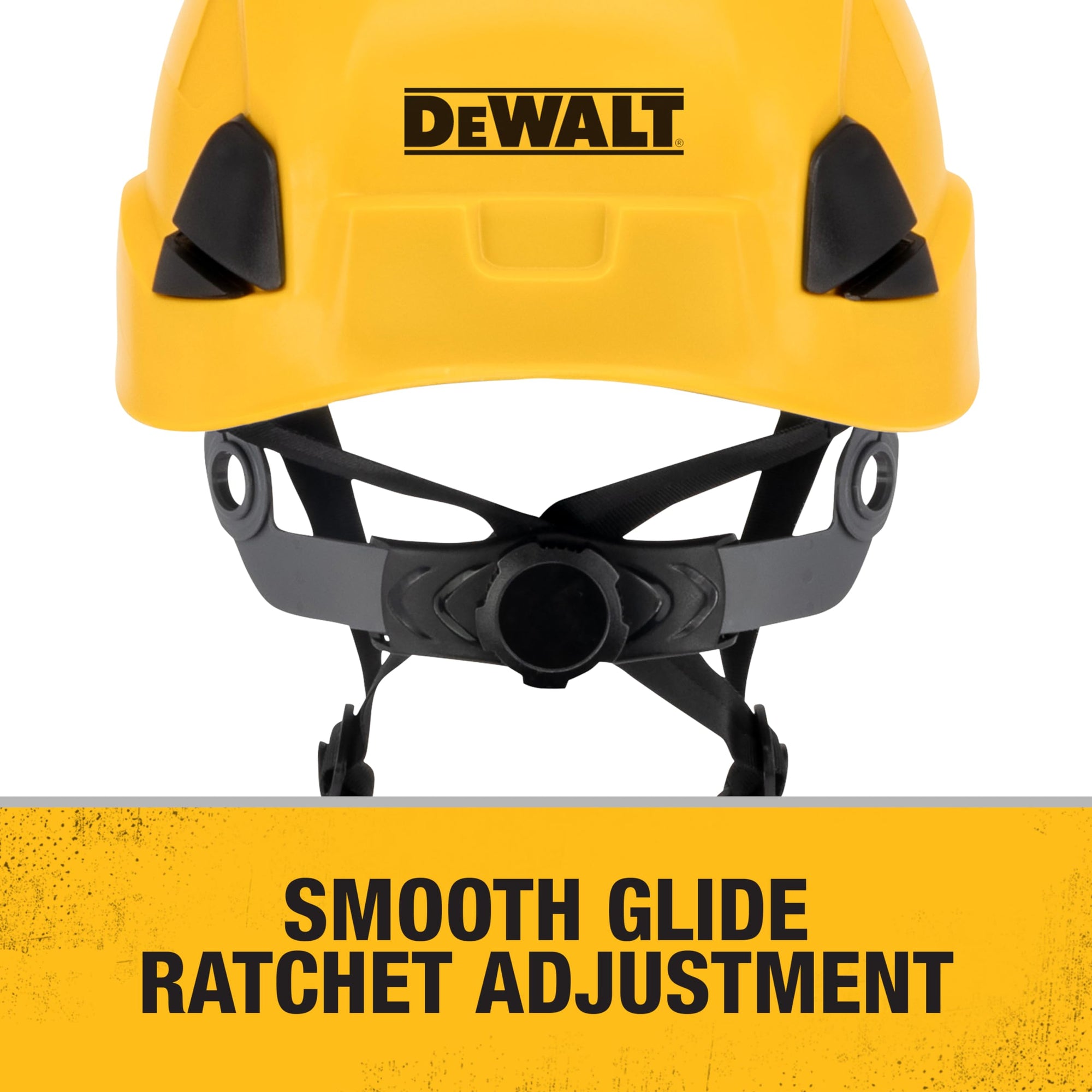 Type II DEWALT DPG22V Yellow Class C 4-Point Ratcheting Vented Safety Helmet