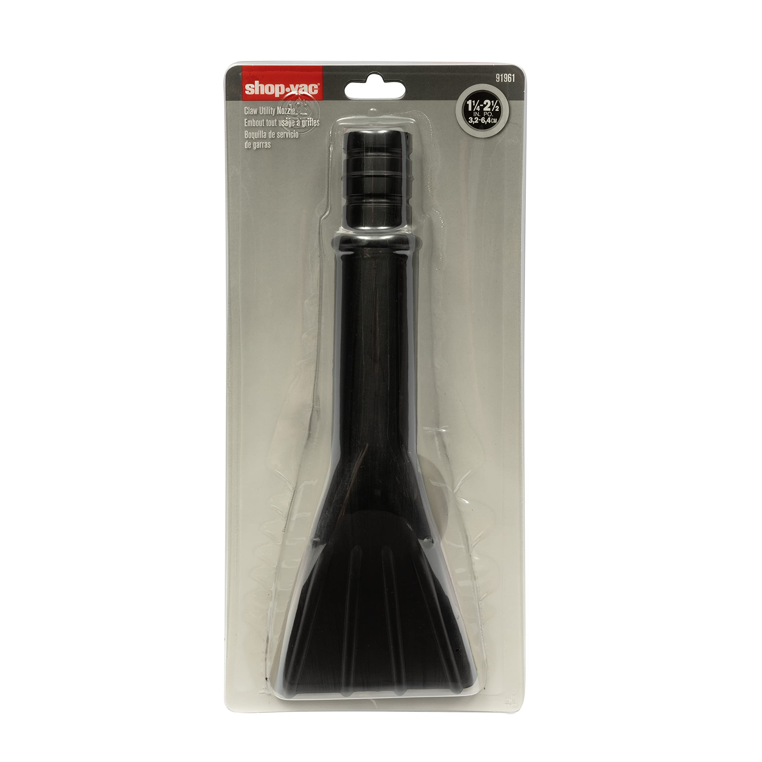 Shop-Vac Claw Utility Nozzle 9196100, Fits 1.25 inch / 1.5 inch / 2.5 Inch Diameter Hoses, Ideal for Cleaning Carpets, Upholstery, and Hard Surfaces