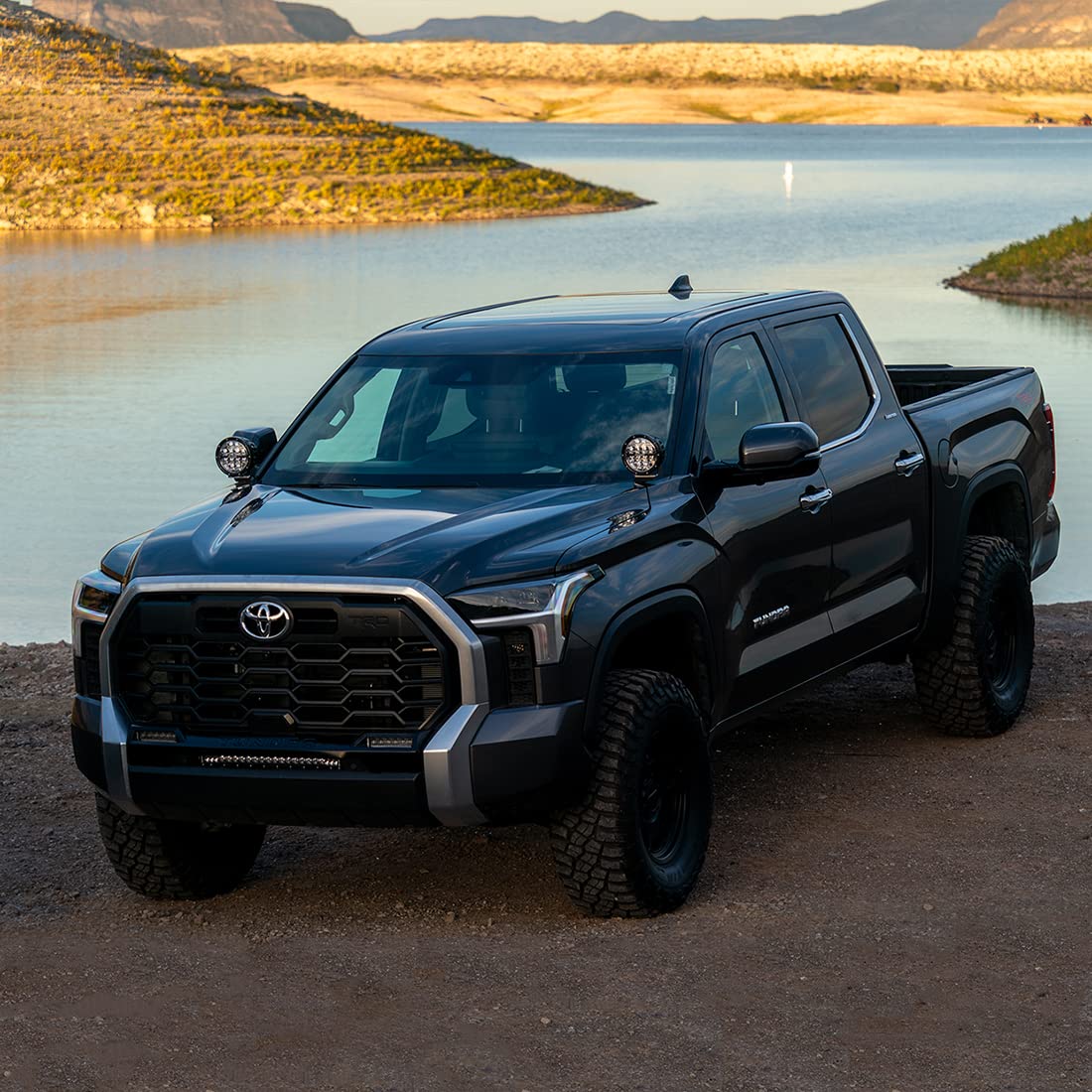 Rigid 46806 LED Light Mount Kit A-Pillar FITS 2022+Toyota Tundra Includes Rigid 6" inch 360-Series Drive Optics with Amber Back Lighting and Amber & Black Covers