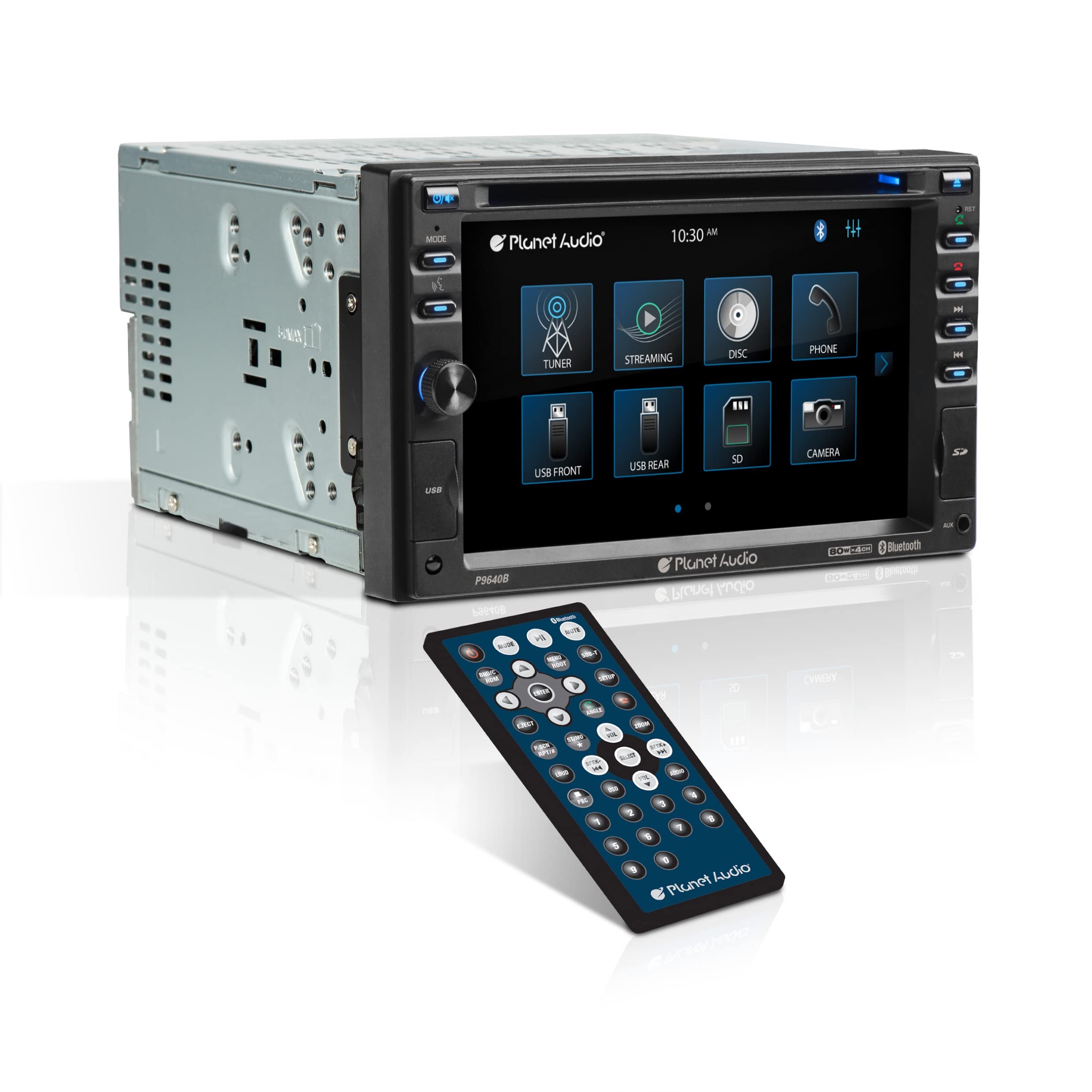 Car Audio Stereo System Planet Audio P9640B - 6.2 Inch Double Din, LCD Touchscreen, Bluetooth Audio and Hands-Free Calling, CD Player, DVD, USB, SD, AUX in, AM/FM Radio Receiver