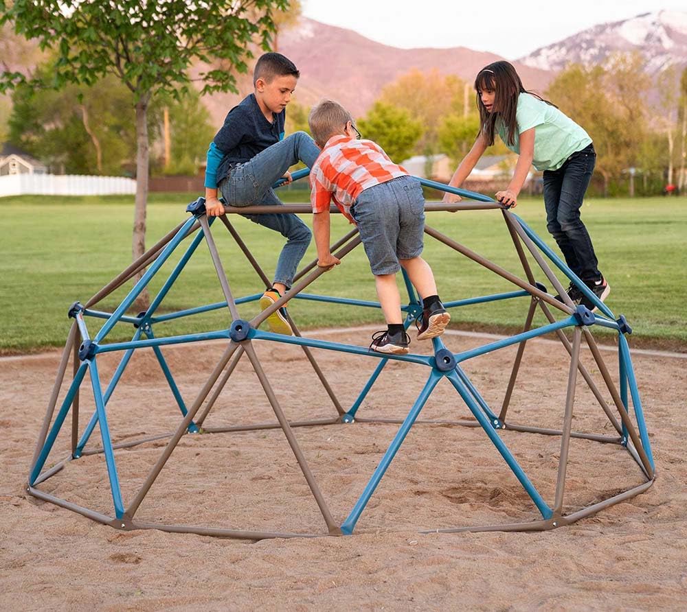 Lifetime Geometric Dome Climber 90939 Jungle Gym, 4.5' High x 9' Wide, Blue & Brown