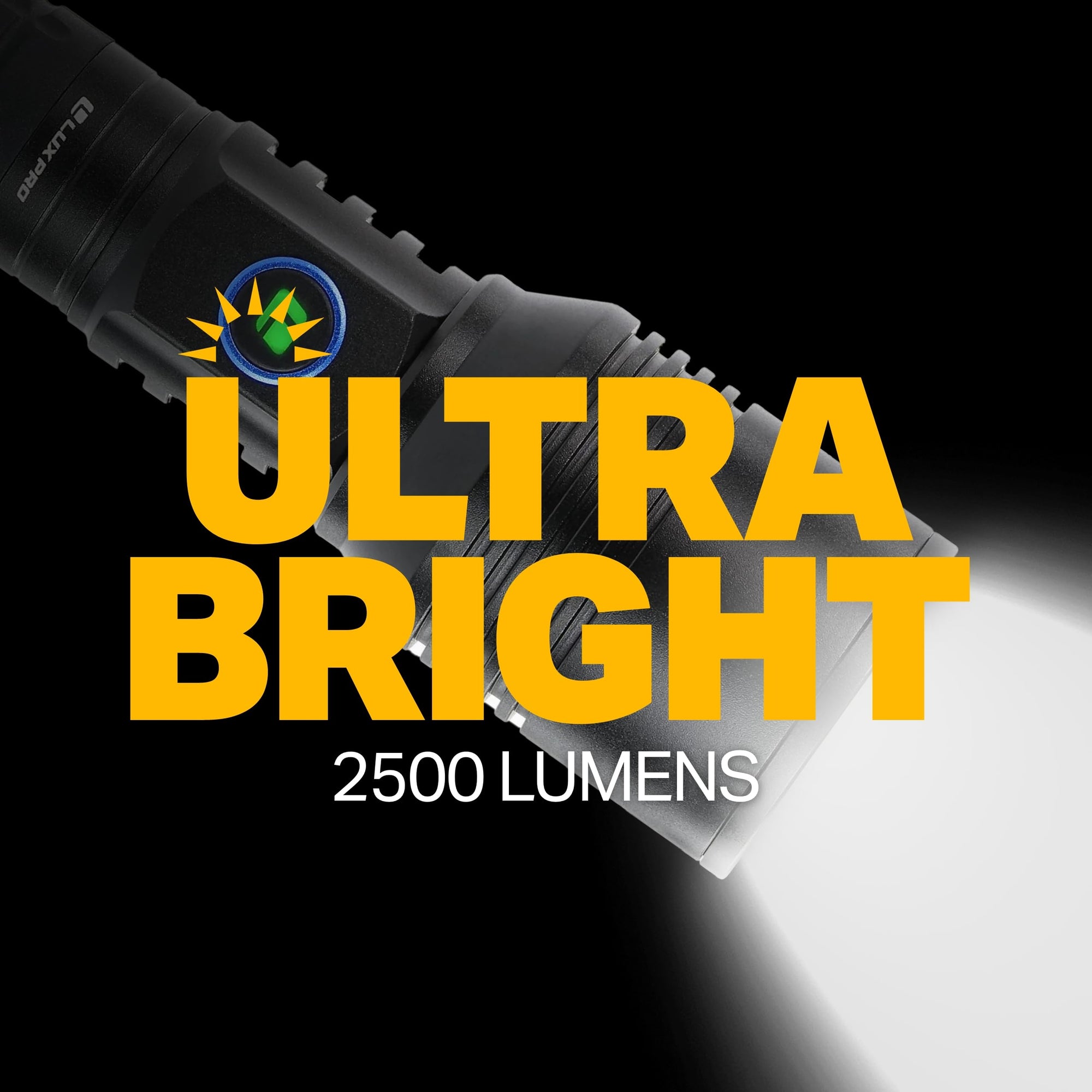 2500 Lumen LUXPRO XP918 Rechargeable Flashlight with LED Power Button - Bright LED Flashlight with USB-C Port