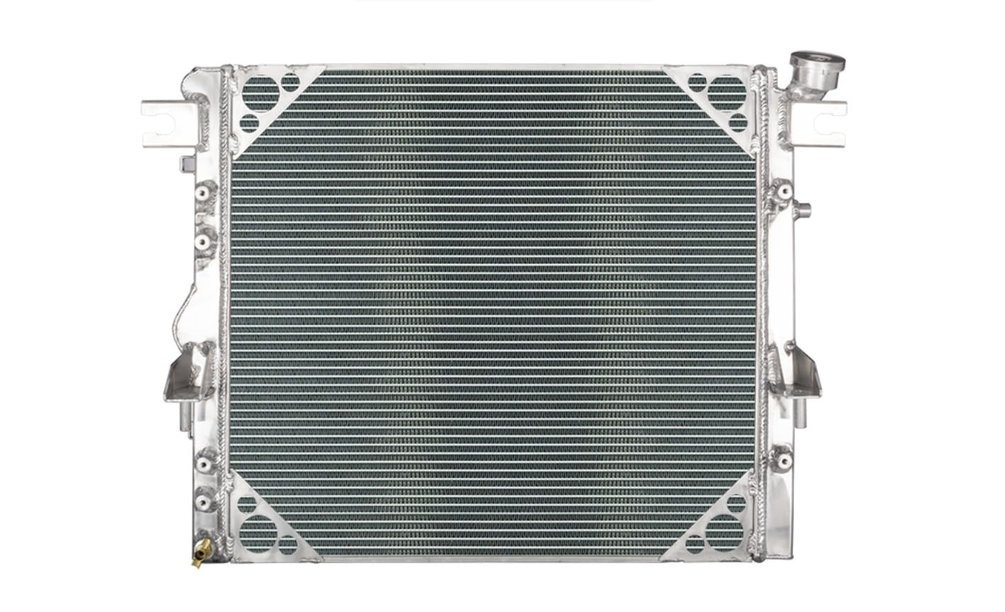 CASE COLD MOJ995-5XD Radiator, XD, 28.75 in W x 21.656 in H x 2.5 in D, Aluminum, Polished, Compatible with Mopar Gen III Hemi/GM LS-Series, Jeep Wrangler JK 2007-18, Each
