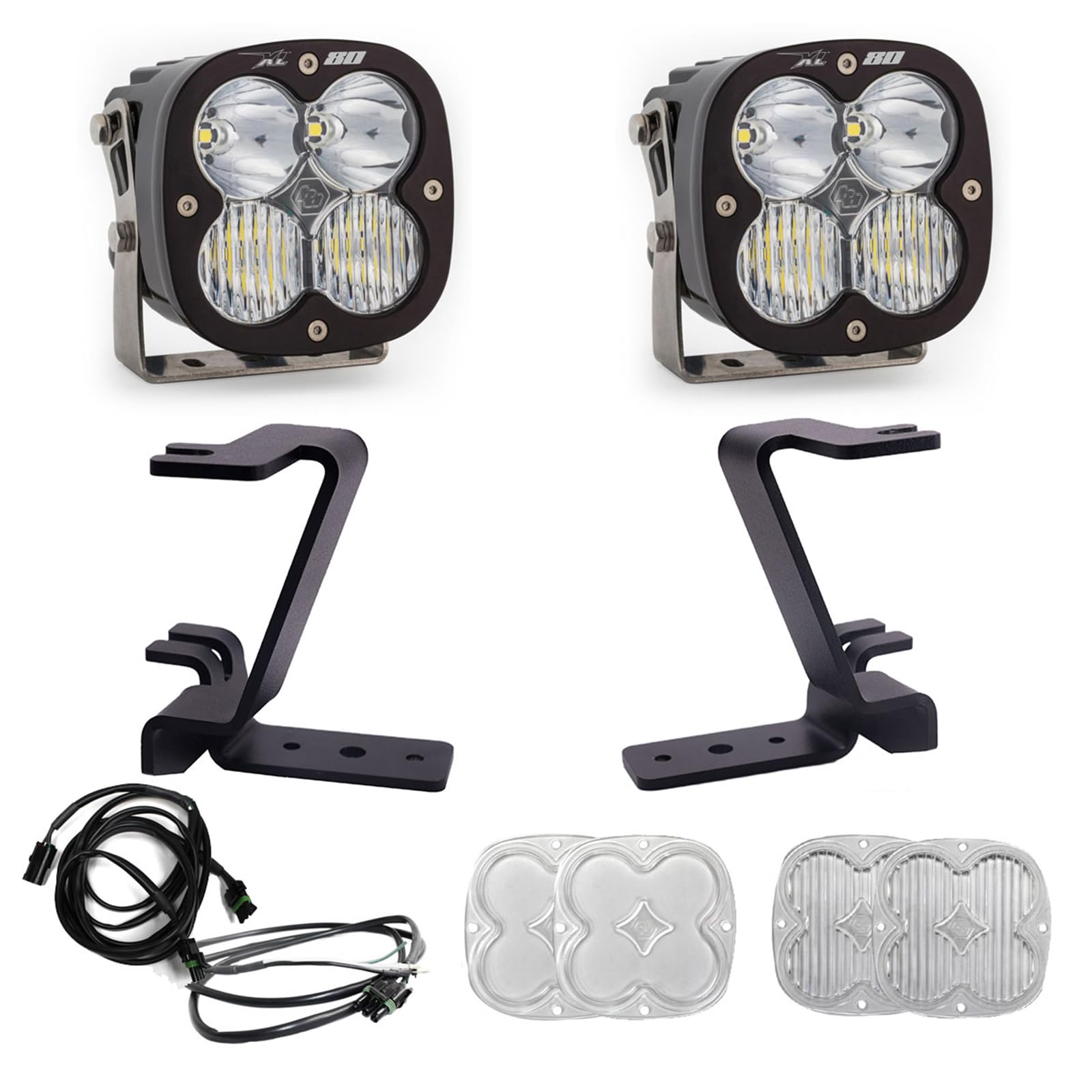 Baja Designs A-Pillar Light Kit XL80 for Ford Super Duty Truck 23-On with 2 Lights, Upfitter Harness and Mounting Accessories