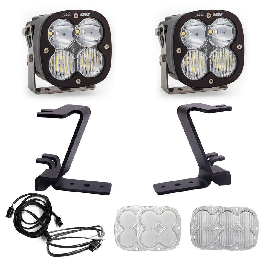 Baja Designs A-Pillar Light Kit XL80 for Ford Super Duty Truck 23-On with 2 Lights, Upfitter Harness and Mounting Accessories