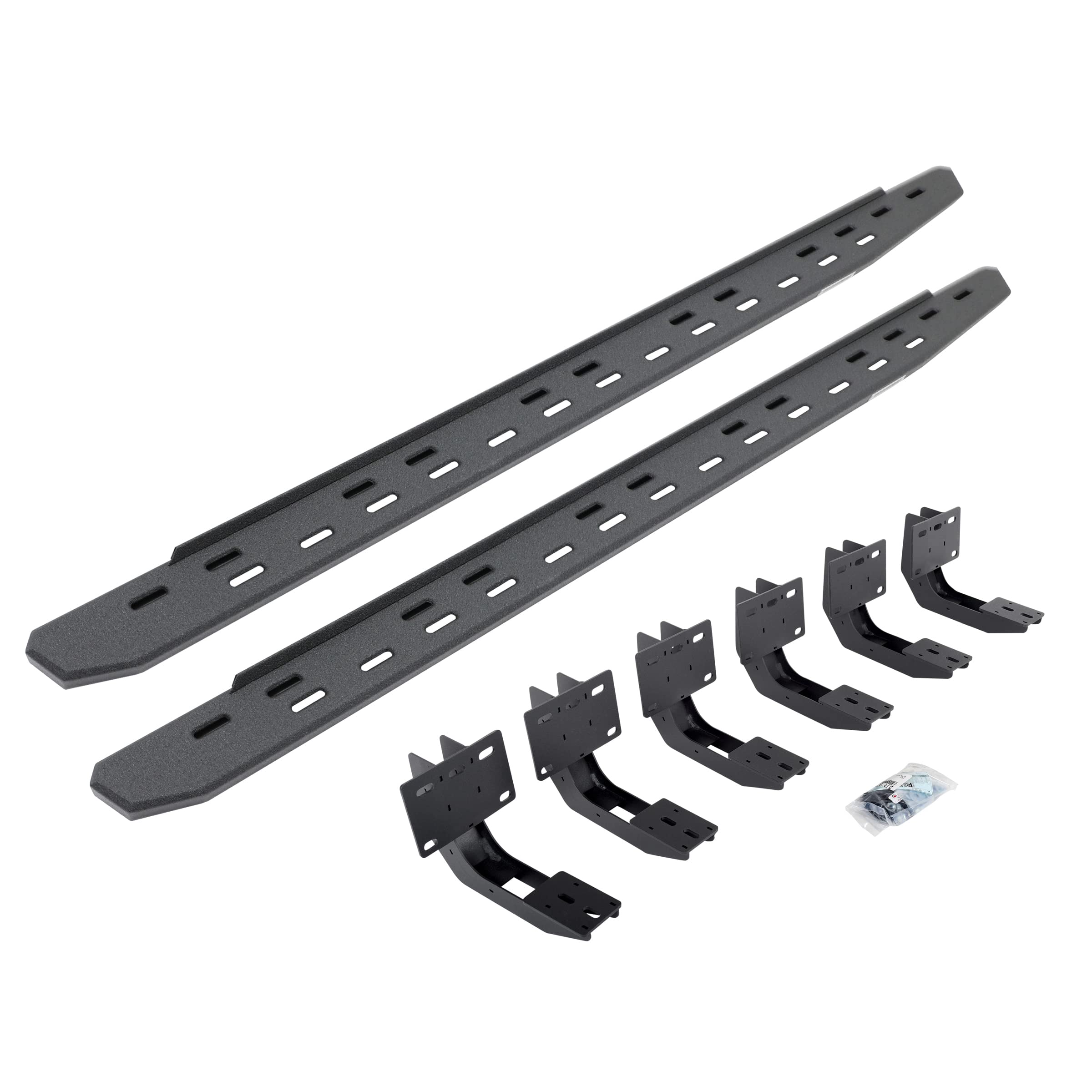 Go Rhino Slim RB30 Running Boards & Brackets | Galvanized Steel, Protective Bedliner Coating | 69630680ST | Fits 2019-2024 RAM 1500 Quad Cab Pickup