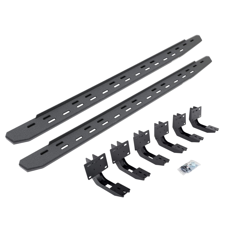 Go Rhino Slim RB30 Running Boards & Brackets | Galvanized Steel, Protective Bedliner Coating | 69630680ST | Fits 2019-2024 RAM 1500 Quad Cab Pickup