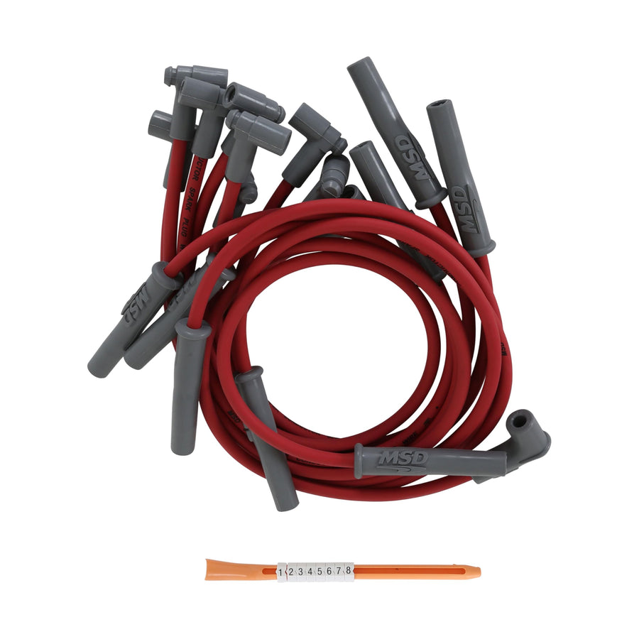 Super Conductor MSD 32189 Spark Plug Wire Set, Red