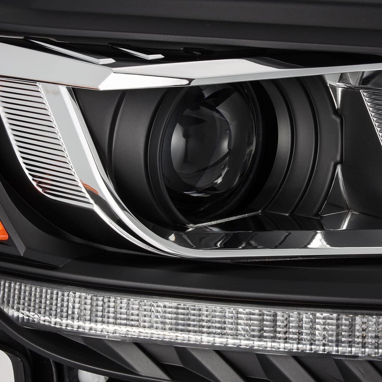 Ford Ranger AlphaRex 2019+ PRO-Series Proj Headlights Plank Style Black w/Seq Signal/DRL