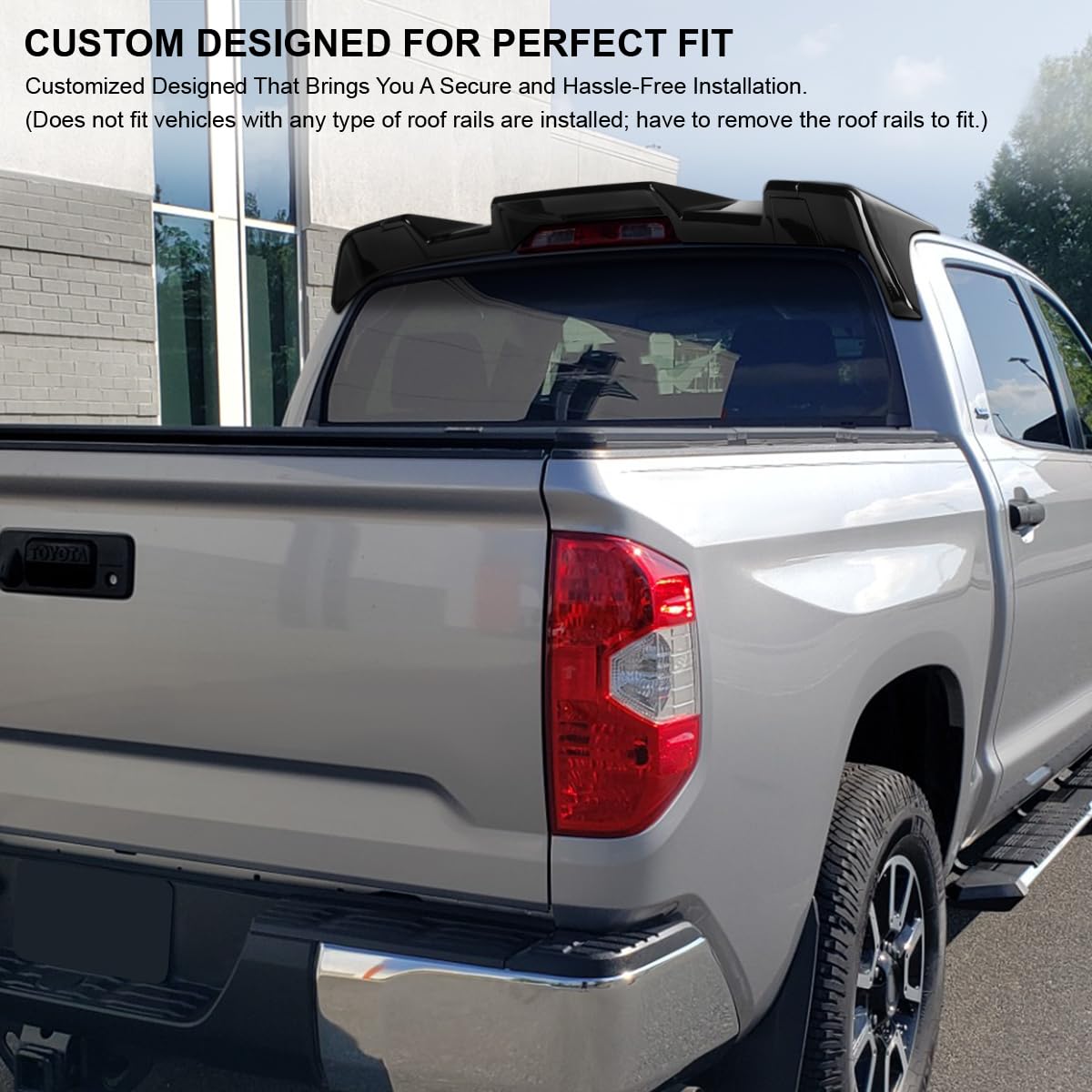 Glossy Black ABS Cab Roof Spoiler Spec-D Tuning for 2014-2021 Toyota Tundra Models