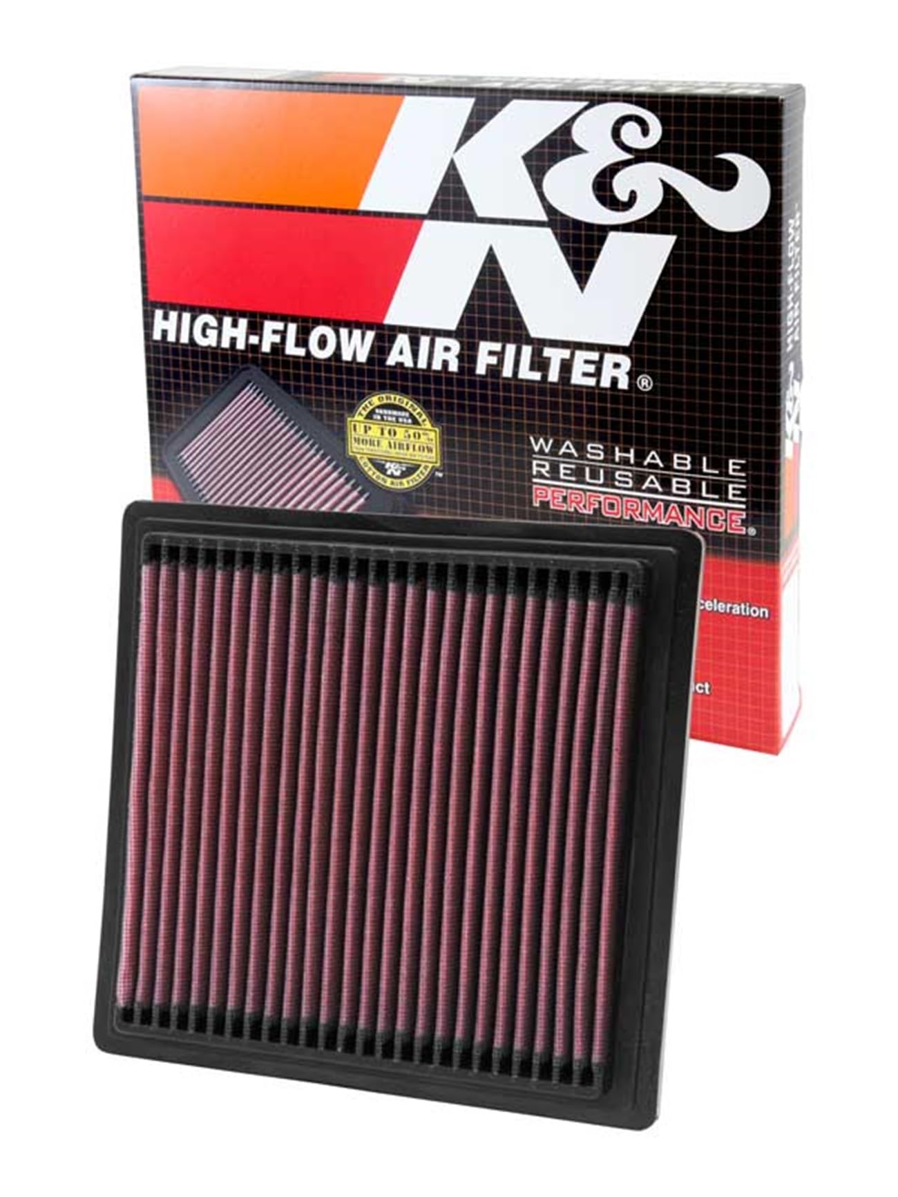 K&N Engine Air Filter: Replacement Car Air Filter, Reusable, Clean Every 75,000 Miles, Washable, Premium: Compatible 1994-2004 Honda (HRV, CRV I, Civic V, VI, HX, GX, CR-V, Si, Value Package), 33-2104