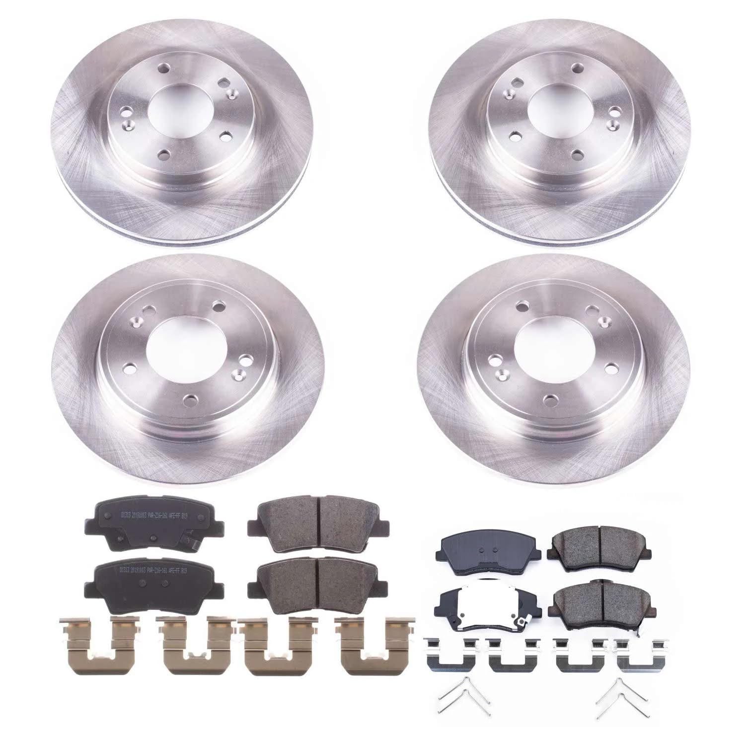 Power Stop Autospecialty KOE7929 Front and Rear Replacement Brake Kit-OE Brake Rotors & Ceramic Brake Pads For Hyundai Ioniq 2017-2022, Kia Niro 2017-2022 [Model Specific]