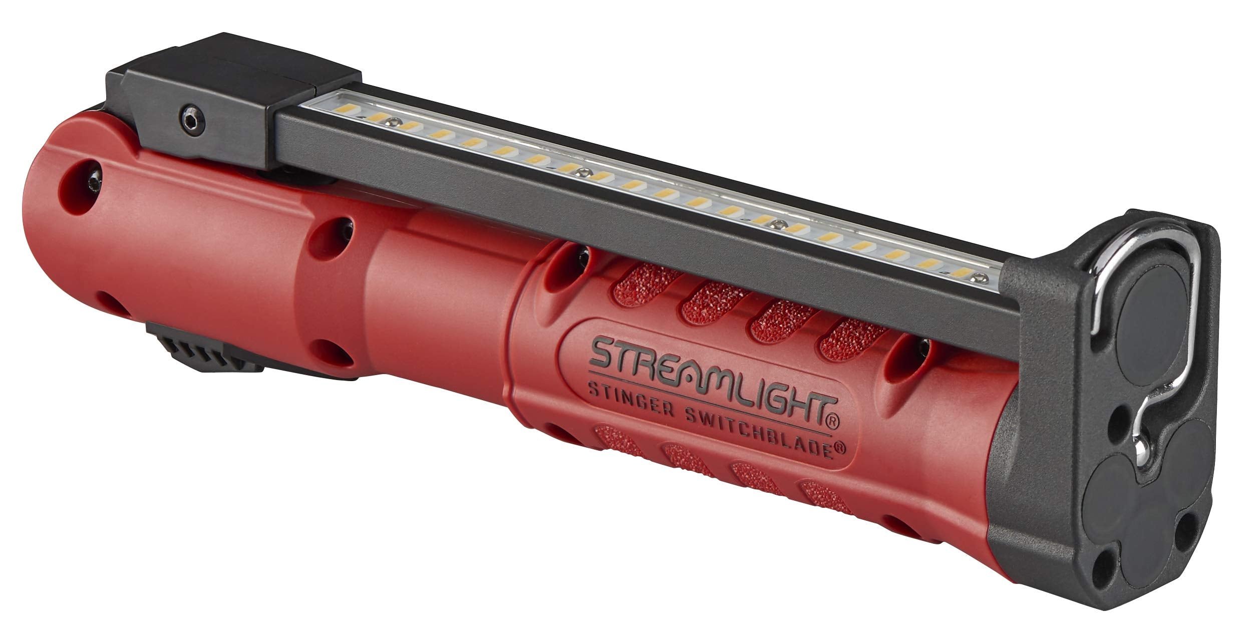 Streamlight Stinger 76800 Switchblade 800-Lumen Rechargeable Compact Multi-Function LED Work Light with Color-Rite Technology and USB Cable, Red