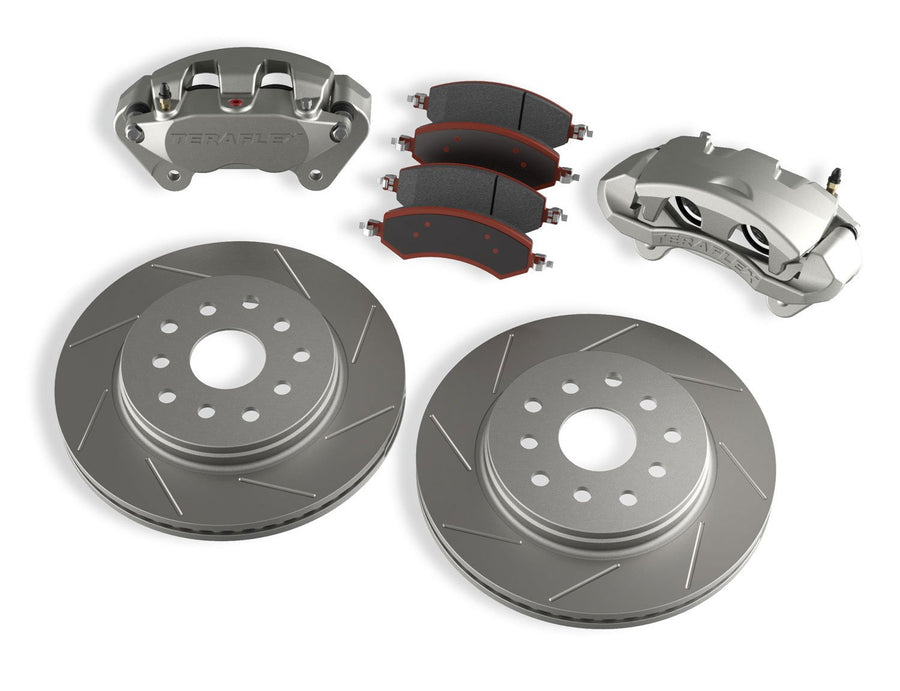 JK TeraFlex 4303420 Front Big Brake Kit (with Big Calipers, SLOTTED 13.3" Rotors)