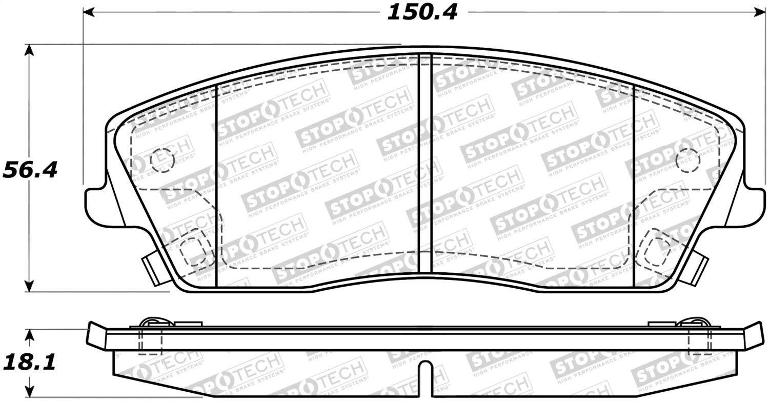 Front StopTech 308.10560 Brake Pads with Shims and Hardware