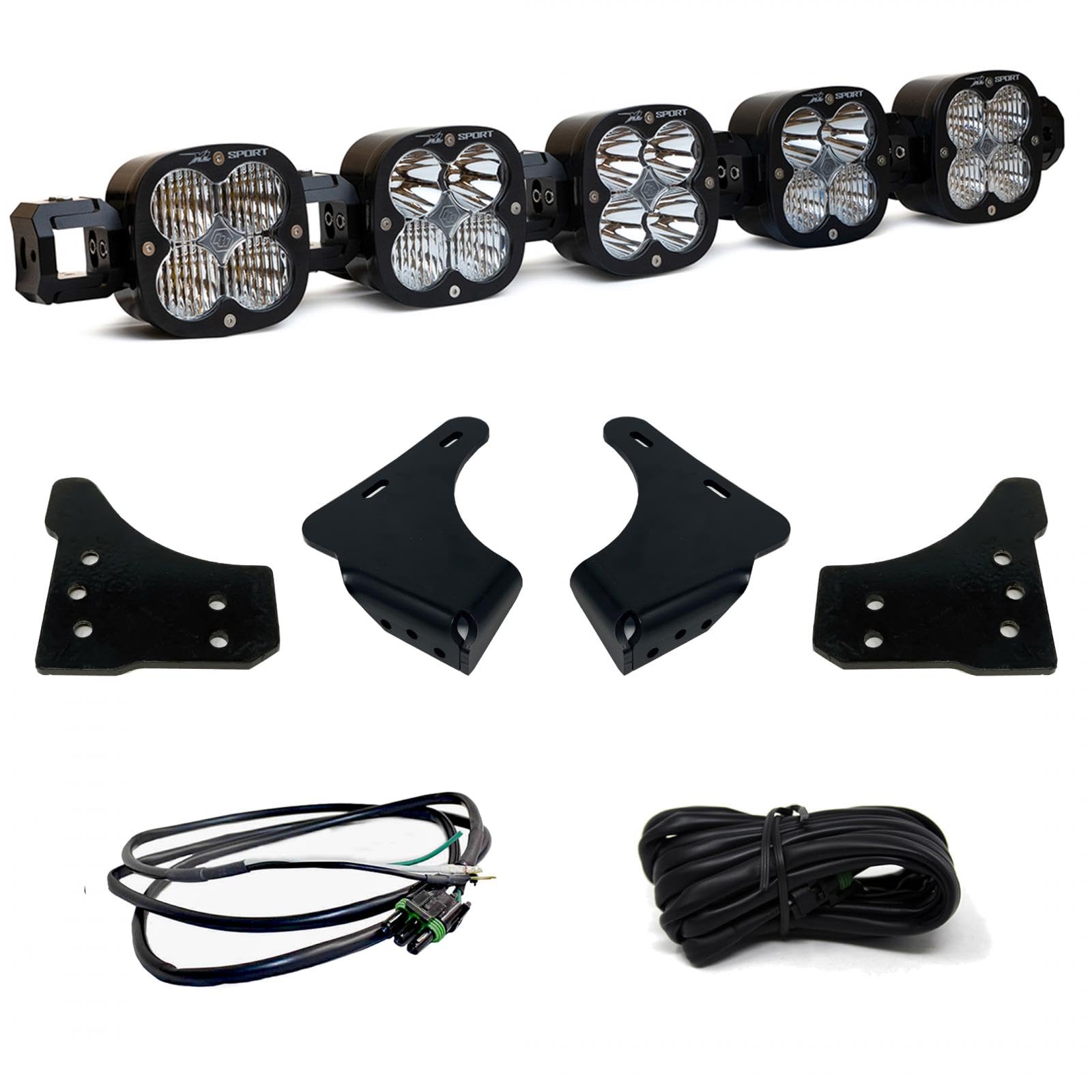 Baja Designs XL LED Linkable Sport Bumper Light Kit for Ford F-150 2021-22 Truck with Upfitter Wiring Harness (Multi-Pattern Lens; Clear)