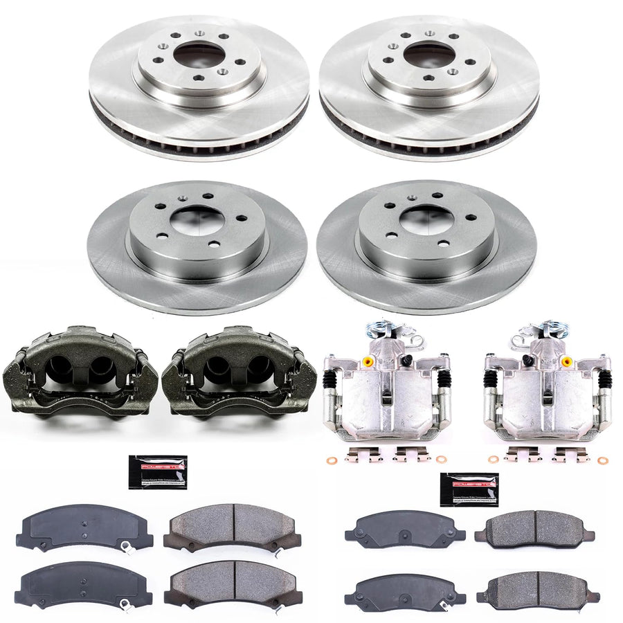 Power Stop KCOE4096 Stock Replacement Brake Kit Front & Rear with OE Calipers For Buick Lucerne 2006-2011 [Model Specific]