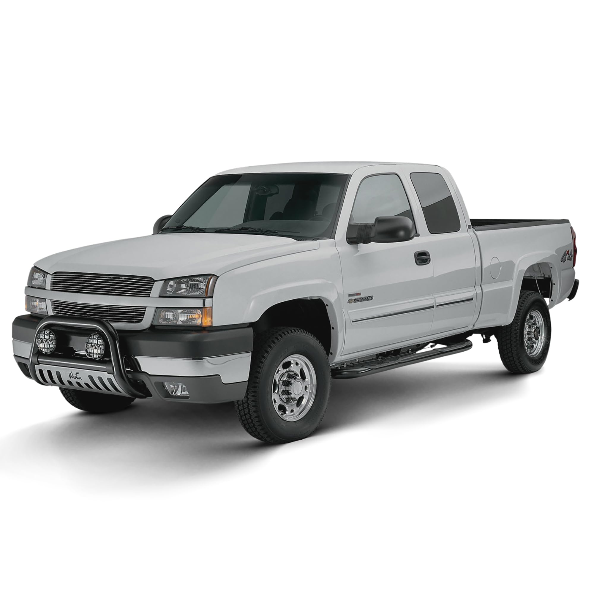Westin 25-1955 3 Round Signature Nerf Bars fits 1999-2013 Silverado Sierra 1500 2001-2014 Silverado Sierra 2500 3500HD Crew Cab Black Pair