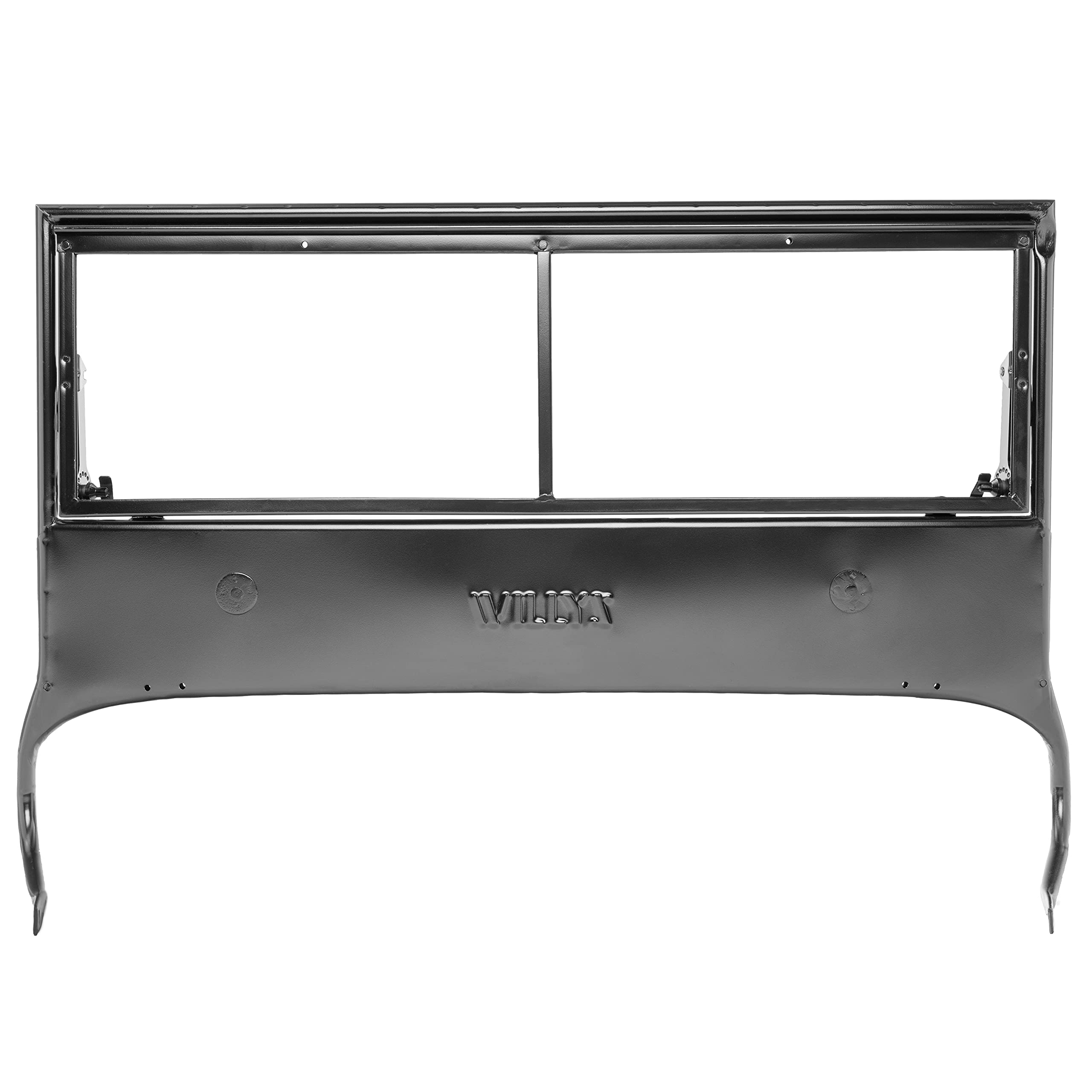 DMC-663628 | Omix-ADA | Windshield Frame, Willys Script | OE Reference: CWA002 | Fits 1946-1949 Willys CJ2A