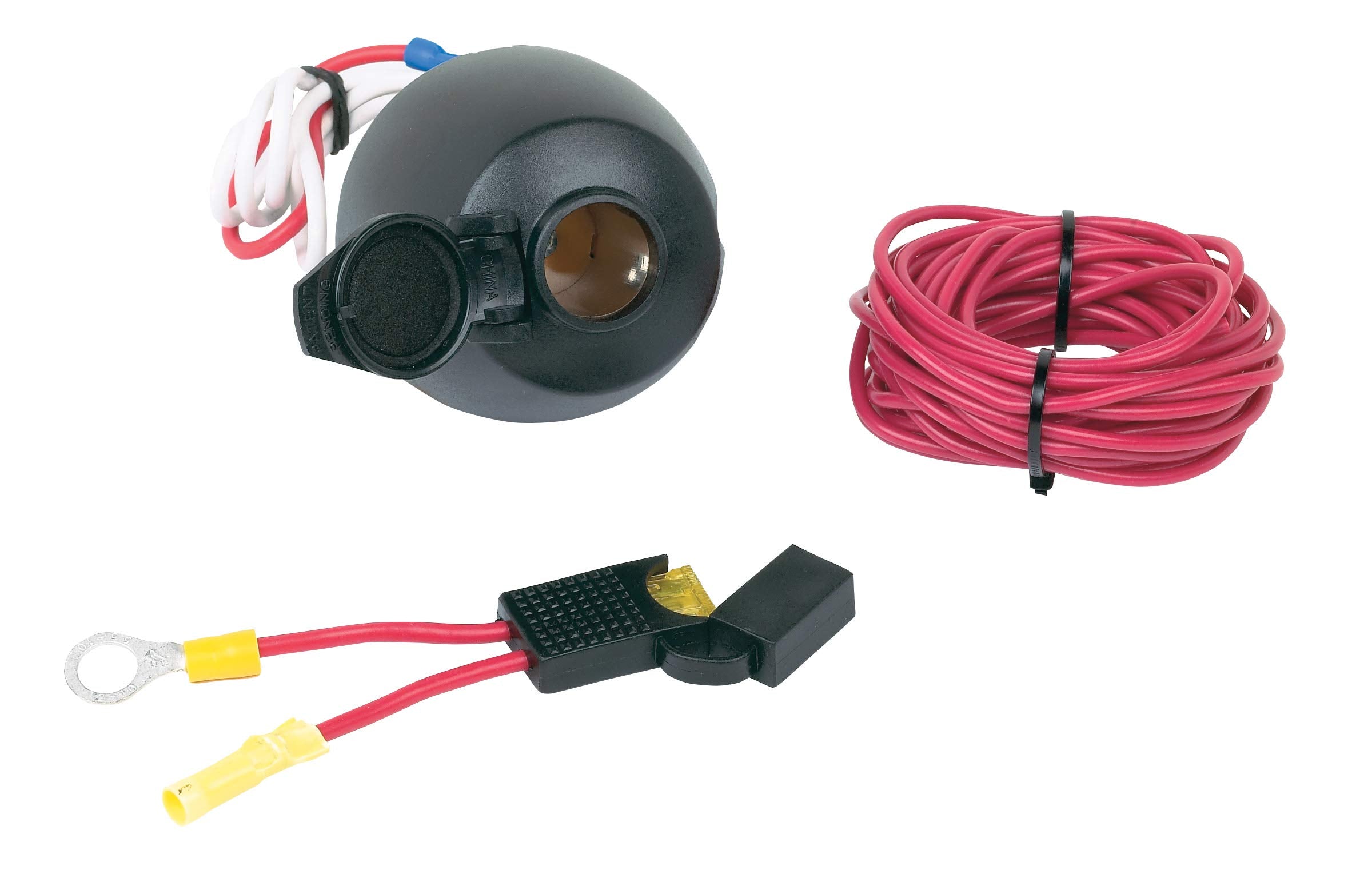 12 Volt Power Socket Hopkins 55115 with Wire and Fuse Assembly