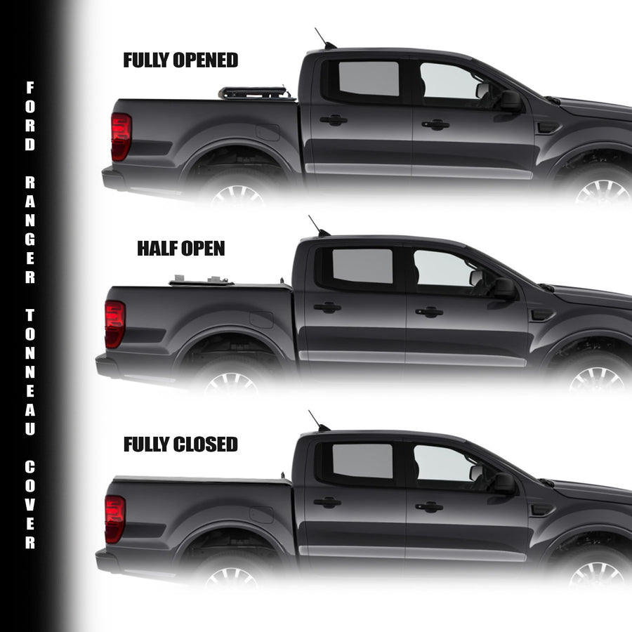 CoveRex TFX Series Armordillo USA Low Profile Hard Tri-Fold Truck Bed Tonneau Cover Fits 2019-2023 Ford Ranger 5 Ft (60") Short Bed