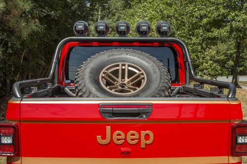 Spare Tire Carrier Rugged Ridge | Satin Black, Bed Mount | 11546.71 | Fits 2020-2025 Jeep Gladiator JT