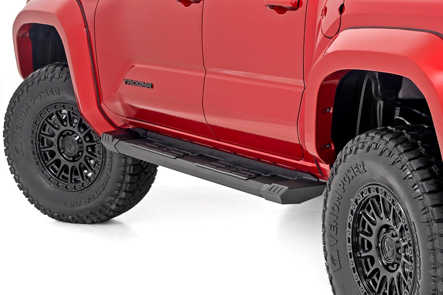Rough Country Aluminum HD2 Running Boards for Toyota Tacoma (2024-2025) Double Cab - 5" Wide Non-Slip Step, Easy Bolt-on Install