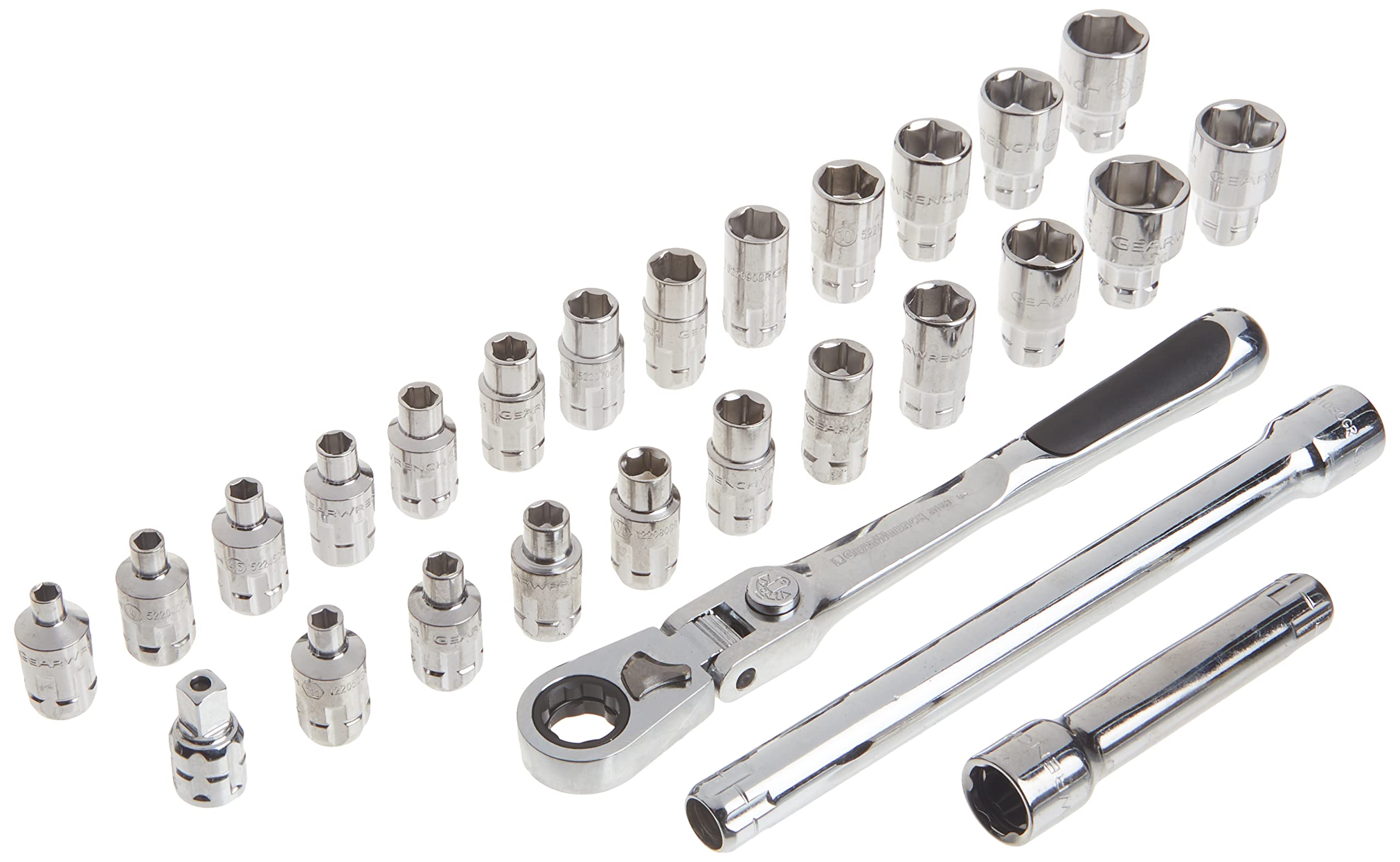27 Pc. GEARWRENCH 1/4" Drive 6 Pt. Pass-Thru Mechanics Tool Set, Standard SAE/Metric - 891427