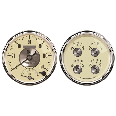 Auto Meter Prestige Series 2004 Antique Ivory Quad Gauge/Tach/Speedo Kit