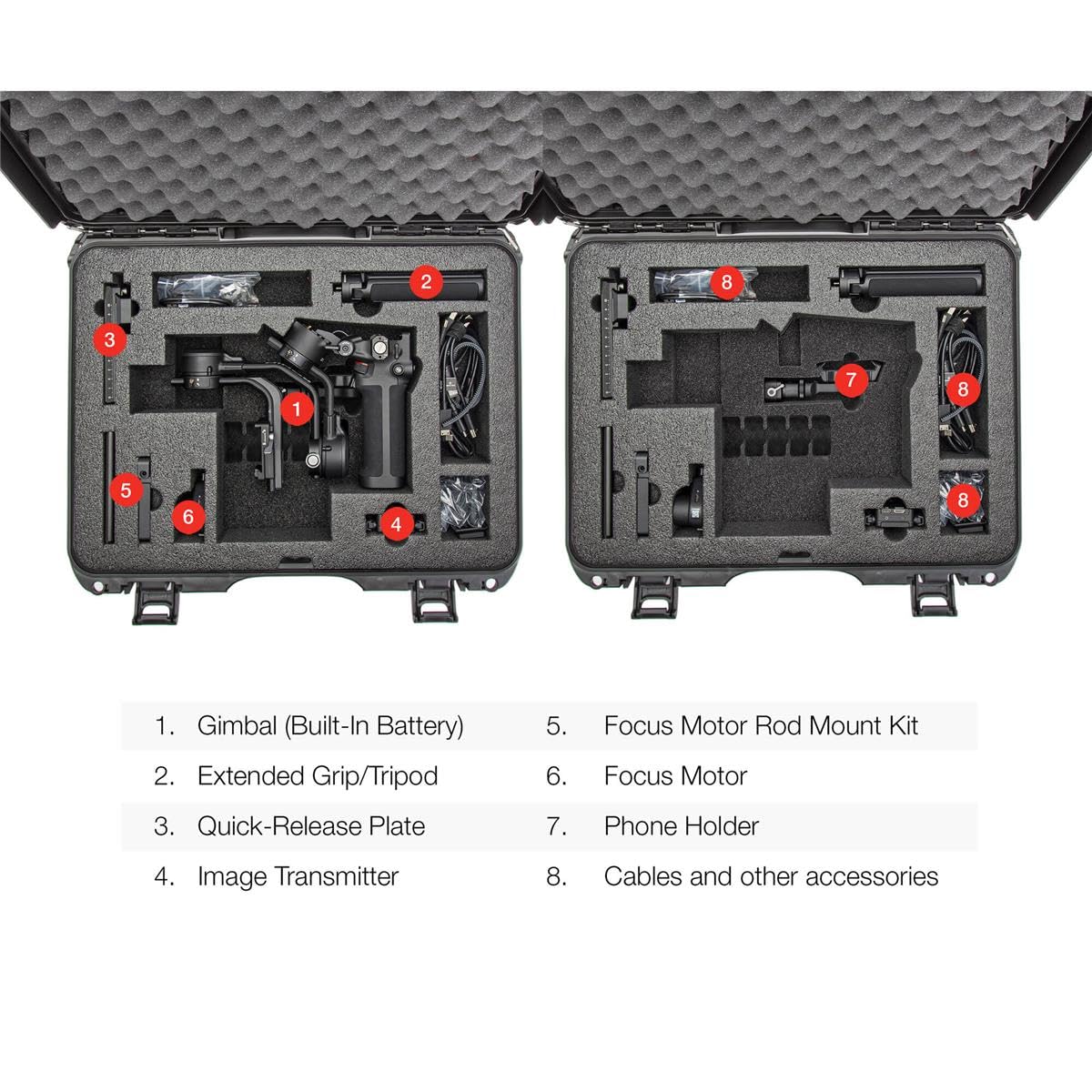 Waterproof Hard Case Nanuk 930 with Foam Insert for DJI RSC 2/RSC 2 Pro Combo, Black