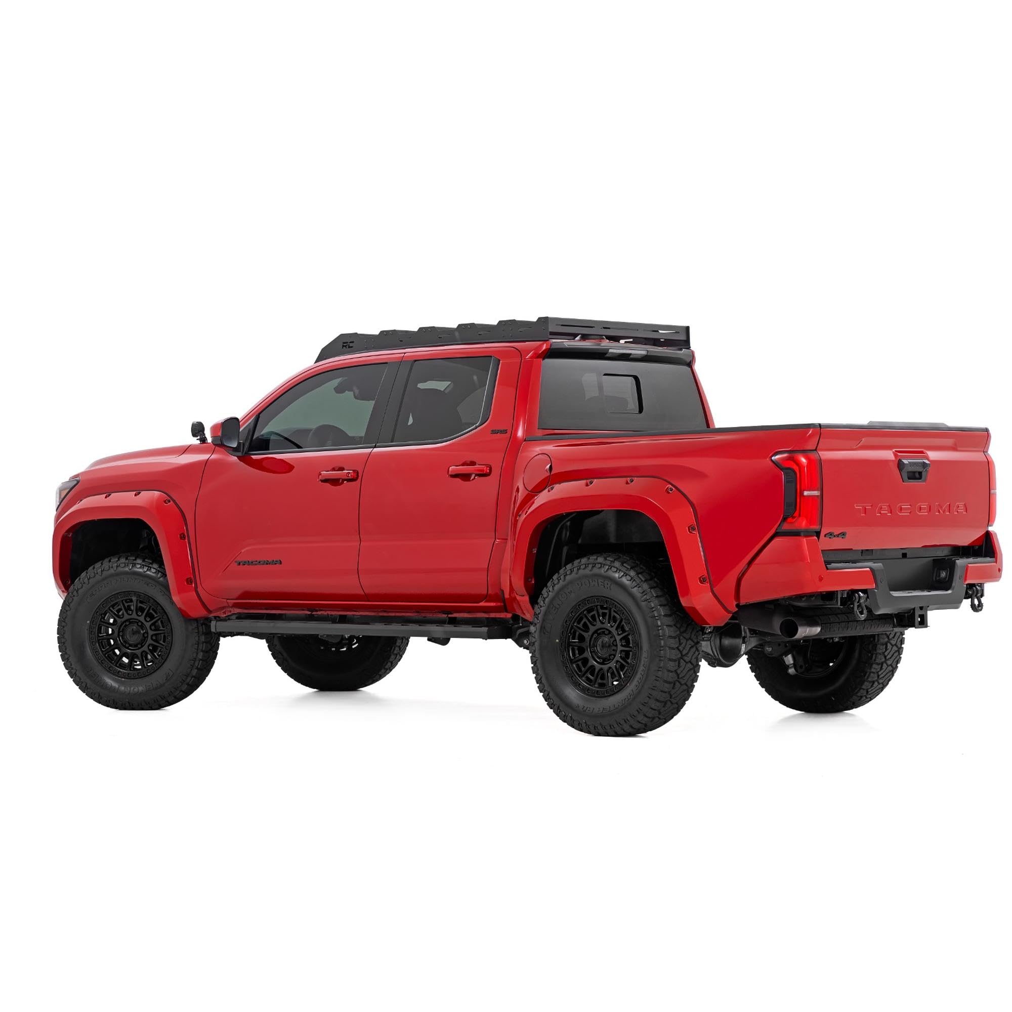 BA2 Rough Country Running Boards for Toyota Tacoma Double Cab (2024-2025) - 5" Wide Steel Step Bars, Non-Slip Grip Foot Rails, No-Drill Install, Truck Side Steps
