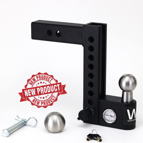 Aero Hitch Weigh Safe - Adjustable Trailer Hitch Ball Mount - 8" Drop Hitch for 2" Receiver - Premium Heavy Duty Steel Trailer Tow Hitch w/Built in Weight Scale for Anti Sway, 12,500 lbs GTW