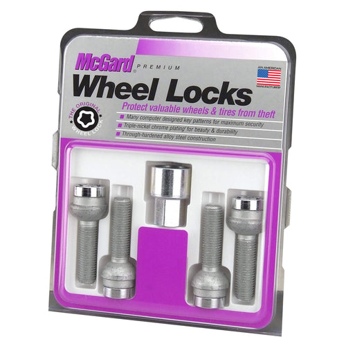 Bolt Style McGard 28175 Chrome Radius Seat Bolt Locks (M12 x 1.5 Thread Size) - Set of 4