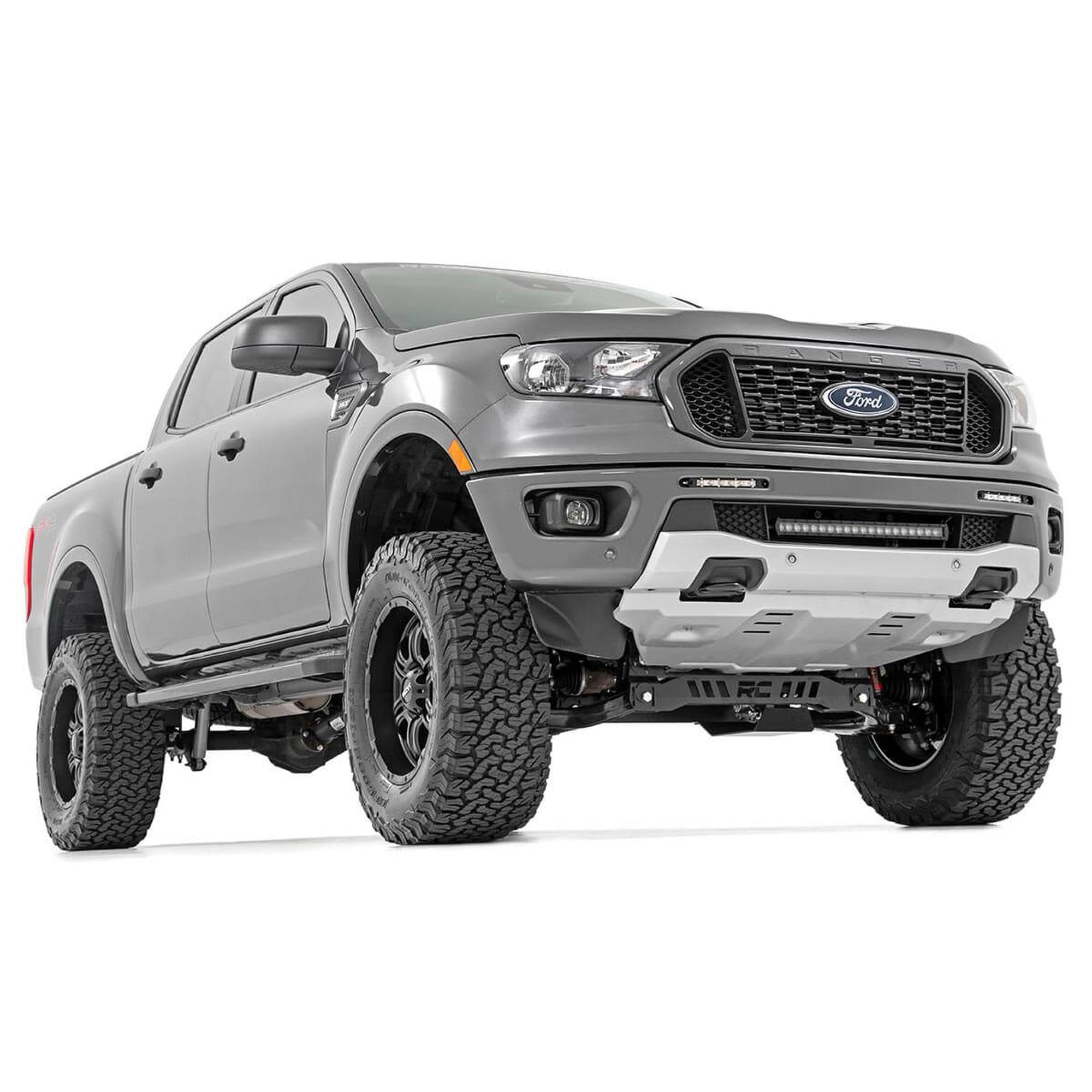20" Rough Country LED Light Bar Kit for Ford Ranger (2019-2023) - Bumper Mount, 105W Spectrum Series, 9,450 Lumens, Combo Spot & Flood Beam