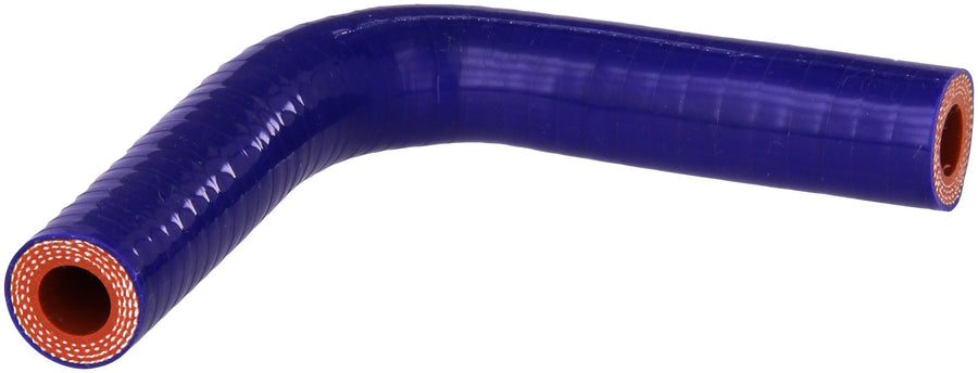 HPS Silicone High Temperature HTSEC90-044-BLUE 4-ply Reinforced 90 degree Elbow Coupler Hose, 100 PSI Maximum Pressure, 4" Leg Length on each side, 4/9" ID, Blue