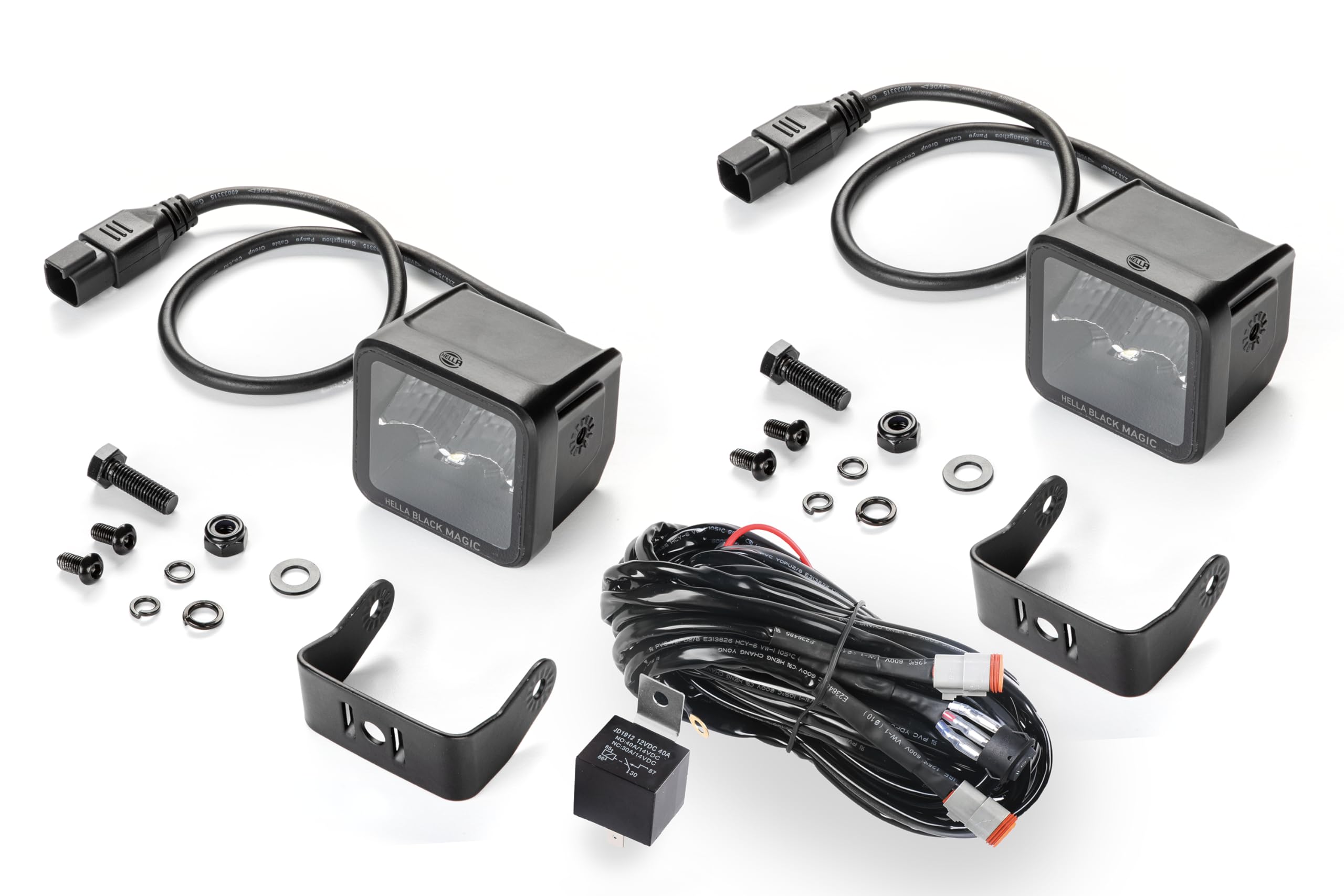 HELLA 1FA 358 176-801 LED-Spotlight - Cube Kit Black Magic 2.7" - 12/24V - mounting - Short distance lighting - Cable: 500mm - Plug: DEUTSCH plug - Kit - Quantity: 2