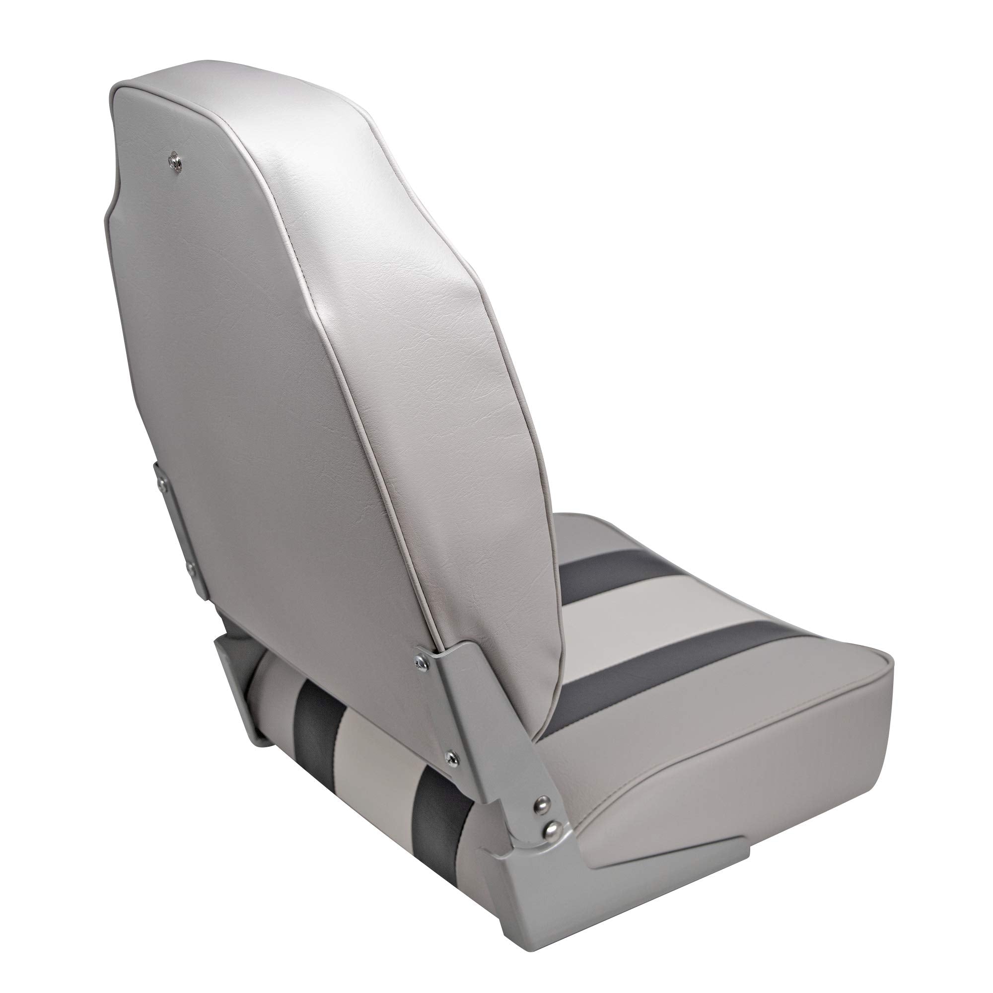 Classic Stripe Wise High Back Boat Seat, Grey-Charcoal-Navy 8WD1062LS-975