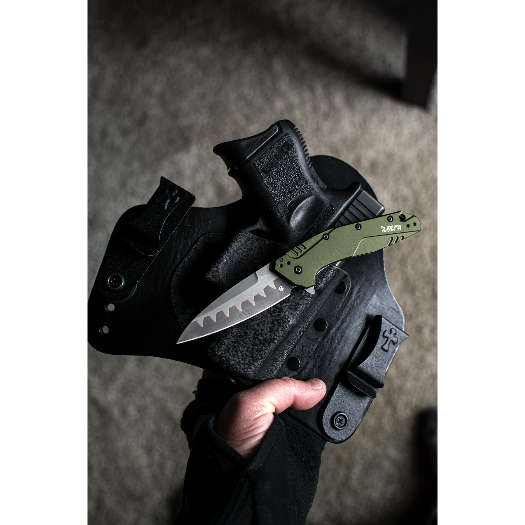 Kershaw Assisted Opening Dividend Knife Olive (3" Composite) 1812OLCB