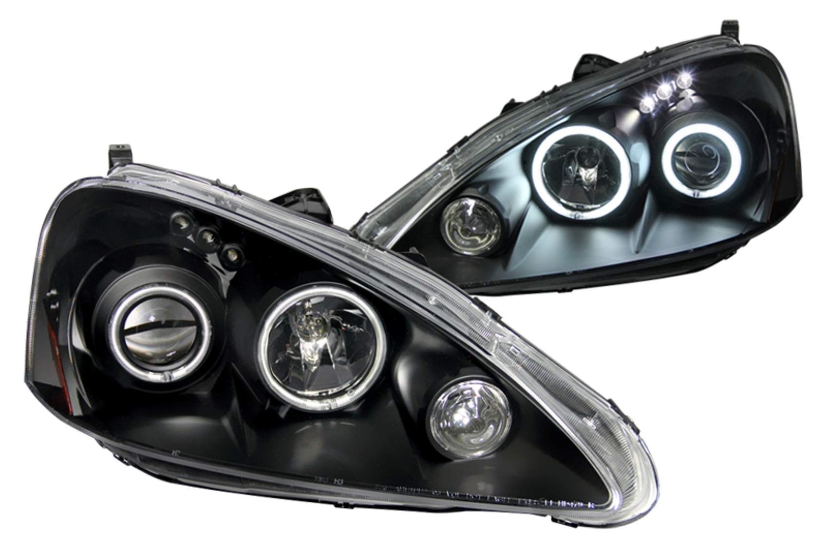 Acura RSX Anzo USA 121197 Projector with Halo Black Clear Headlight Assembly - (Sold in Pairs)