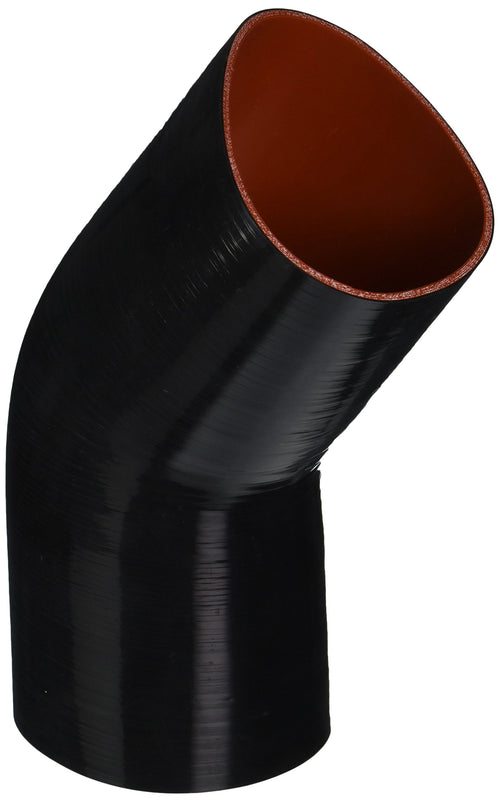 HPS 45 degree HTSEC45-500-BLK Silicone High Temperature 4-ply Reinforced Coupler Hose, 20 PSI Maximum Pressure, 4" Leg Length on each side, 5" ID, Black